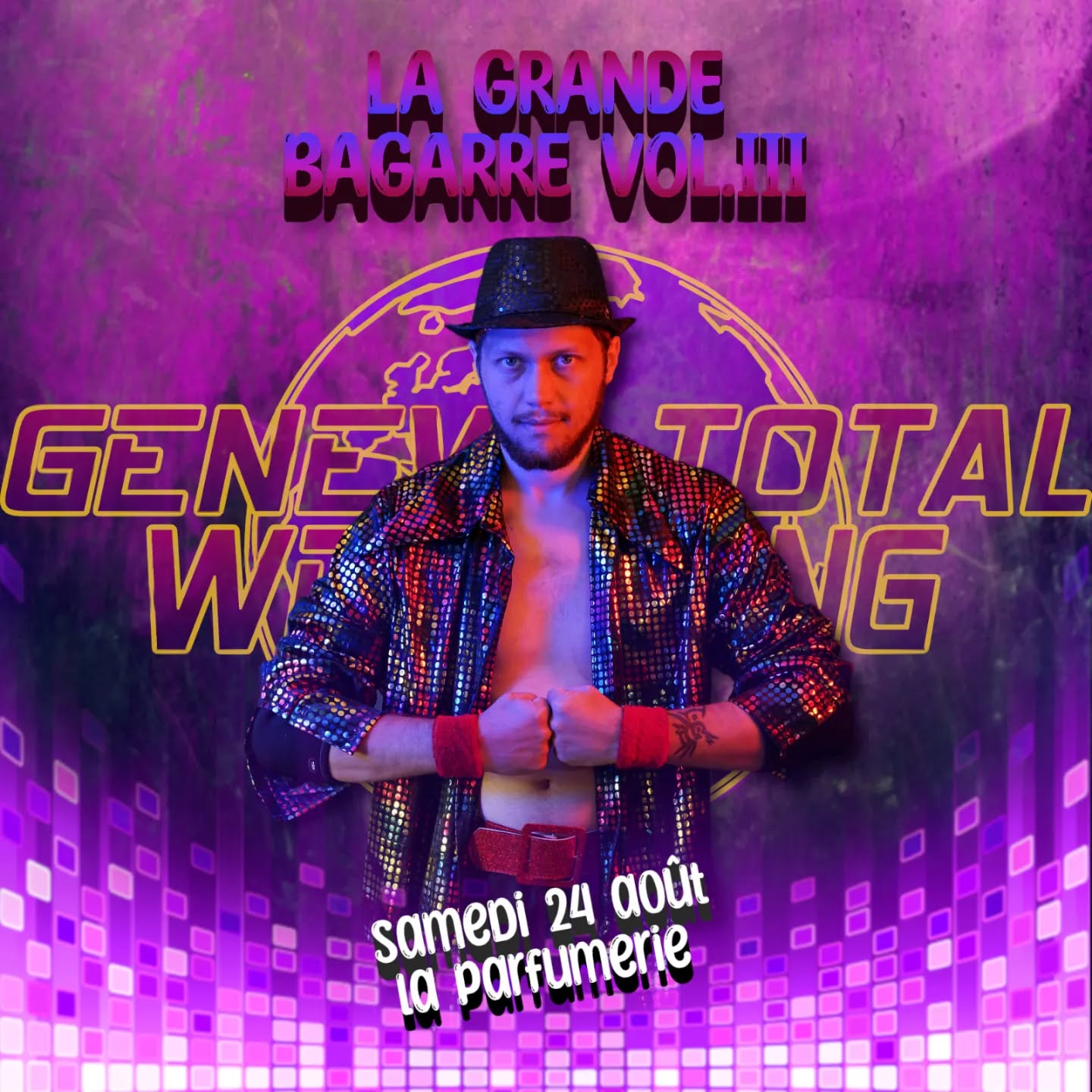 @ryanbakergtw va mettre le feu sur le ring à la Grande Bagarre Volume 3!
Prêts pour la disco party? 🔥🎵
🕖 Samedi 24 août, 19h00
🌍 @laparfgeneve Chemin de la Gravière 7
💵 Gratuit
#catch #Genève #switzerland #wrestling #prowrestling #GTW #wrestler #athlete #show #Geneva
