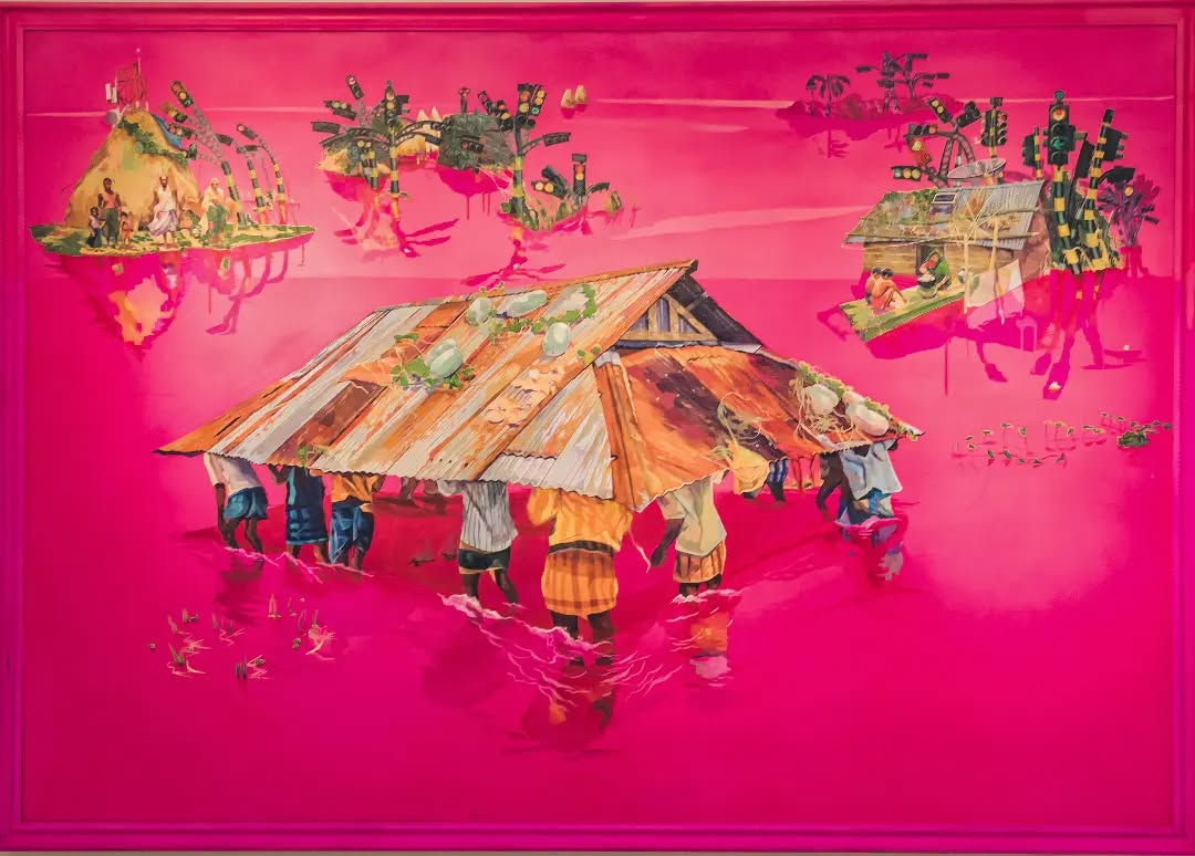 **Support for Bangladesh's Flood Crisis**
Bangladesh is currently facing one of its most devastating flood crises in recent years. Severe floods have submerged vast areas across the country, impacting multiple regions, including Feni, Cumilla, Chattogram, Khagrachhari, Noakhali, Moulvibazar, Habiganj, Brahmanbaria, and Sylhet. Over 4.5 million people have been affected, with many communities displaced and trapped by rising waters. Key infrastructure, including roads and bridges, has also been damaged, making rescue efforts challenging. Immediate assistance is needed to support affected families, restore livelihoods, and prevent further loss.
As Bangladesh faces the severe impact of flooding, we are deeply moved by how Bangladeshis are coming together to help each other during this catastrophe. People from all over the country are playing a crucial role in the relief work. It is inspiring to see artists stepping forward to sell their work to contribute to this collective effort. The Samdani Art Foundation wholeheartedly supports this initiative and is lending our Dhaka Art Summit social media platforms to artists who are selling their work to support relief efforts, helping them showcase their artwork and find potential buyers. Interested individuals can contact the artists directly to arrange purchases, if the artwork is bought internationally, we are here to provide support and assistance with the shipment process if needed.
In addition, the Samdani Art Foundation is contributing directly to the cause through financial donations to support those affected by the floods.
Please reach out to our team:
- Ruxmini Reckvana Q Choudhury
Email: ruxmini@samdani.com.bd
Instagram: @rux_q
- Swilin Haque
Email: swilin@dhakaartsummit.org
Instagram: @swilin_haque
- Sazzad Hossain
Email: sazzad@dhakaartsummit.org
WhatsApp: +880 1777-763430
Together, we can make a difference for those in need.
Photograph - 'Ground Zero, 2022-2023' by Antora Mehrukh Azad from DAS 2023, বন্যা
From the Samdani Art Foundation collection.
Courtesy of the artist.
#Bangladesh #flood #dhakaartsummit #samdaniartfoundation #art #artwork #DAS #flooding