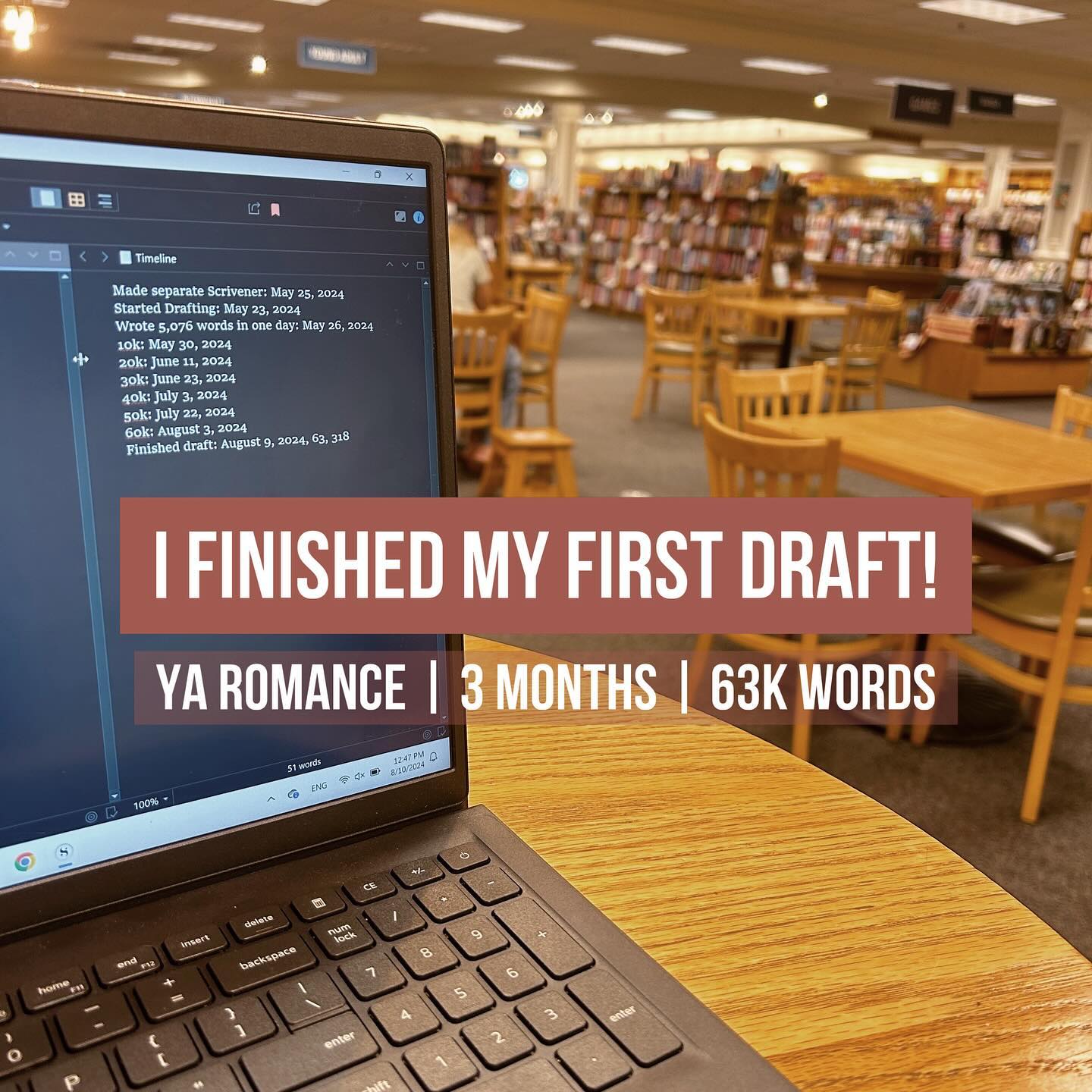 It’s been over 2 YEARS since I’ve been able to say I finished a draft! 😭👏🏽
This story spilled out of me. Maybe it’s because it’s a new genre or because so much is based in my experiences. Either way, I’m proud that this love story exists outside my head now. 🥰
Some of my favorite scenes in this celebrity romance include…
📸 the paparazzi crashing dates
🥘 cooking Filipino food
💋 almost kisses
Ahhh!! Are you excited yet? Two trusted beta readers are giving me feedback on the draft and then I’m booking it to Editing City. 🏃🏻♀️💨
BTW newsletter subs knew all about this and beta reading weeks ago. If you want the inside scoop on what betas are saying, check the 🔗 in my bio. 🫶
#amwriting #amdrafting #firstdraft #drafting #amwritingya #yacontemporaryromance #yacontemporary #yaromance #yawriter #romancebooks