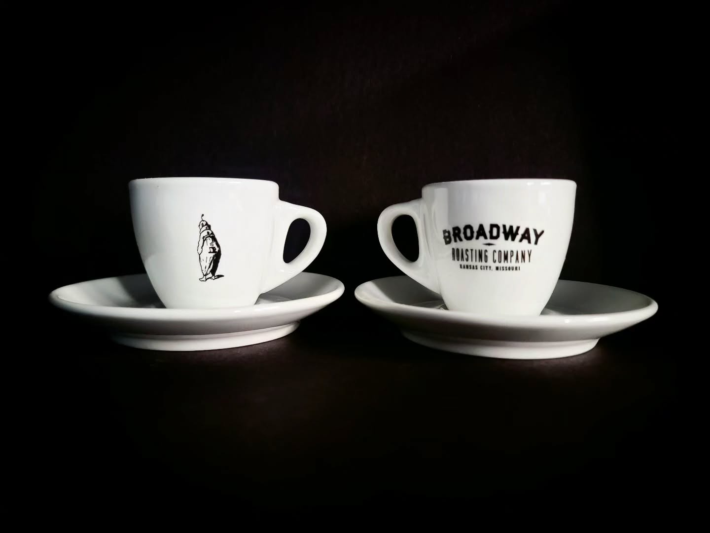 Labor Day Hours
Broadway Cafe
7 am to 8 pm
Roasting Location
Closed
September 2nd is the date the Broadway Cafe opened the door, way back in 1992.
I've had these demitasse and saucer sets in my mind since we began Roasting our Northern Italian inspired Blend in the back of the Cafe in 1998.
Today seems like a good day to put them out for sale.
2.5 ounce capacity. The perfect size for the home Espresso enthusiast, or just the BWAY Fanatic in your life.
Demitasse and Saucer
$20.00 for the set, limited qty.
Thanks for enjoying our cofee all these years!
It's been a Labor of Love.