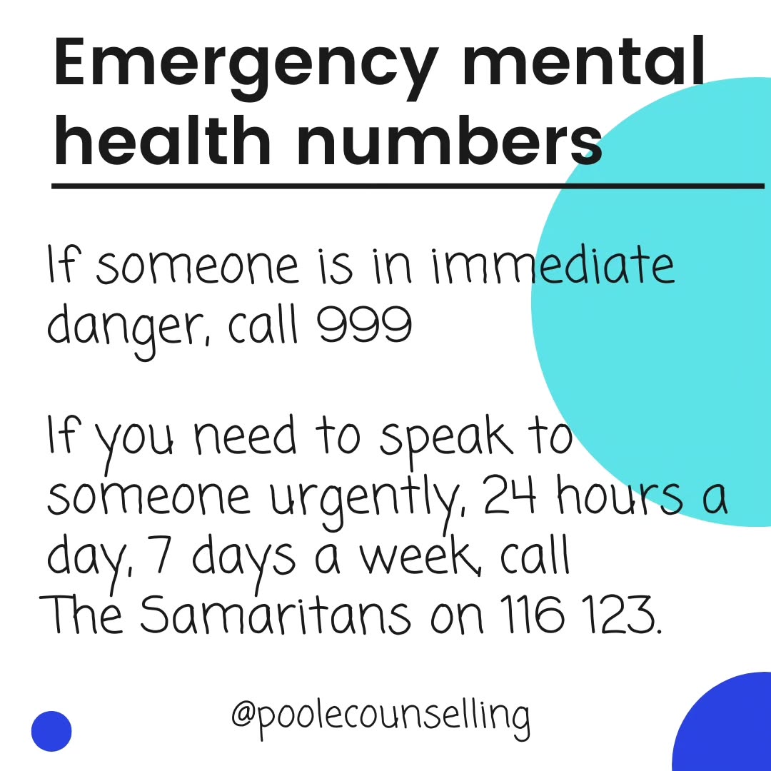 When I was in college, my tutor told me to save The Samaritians emergency contact into my phone as you never know when you will need it. Put it in your contacts now 116 123.