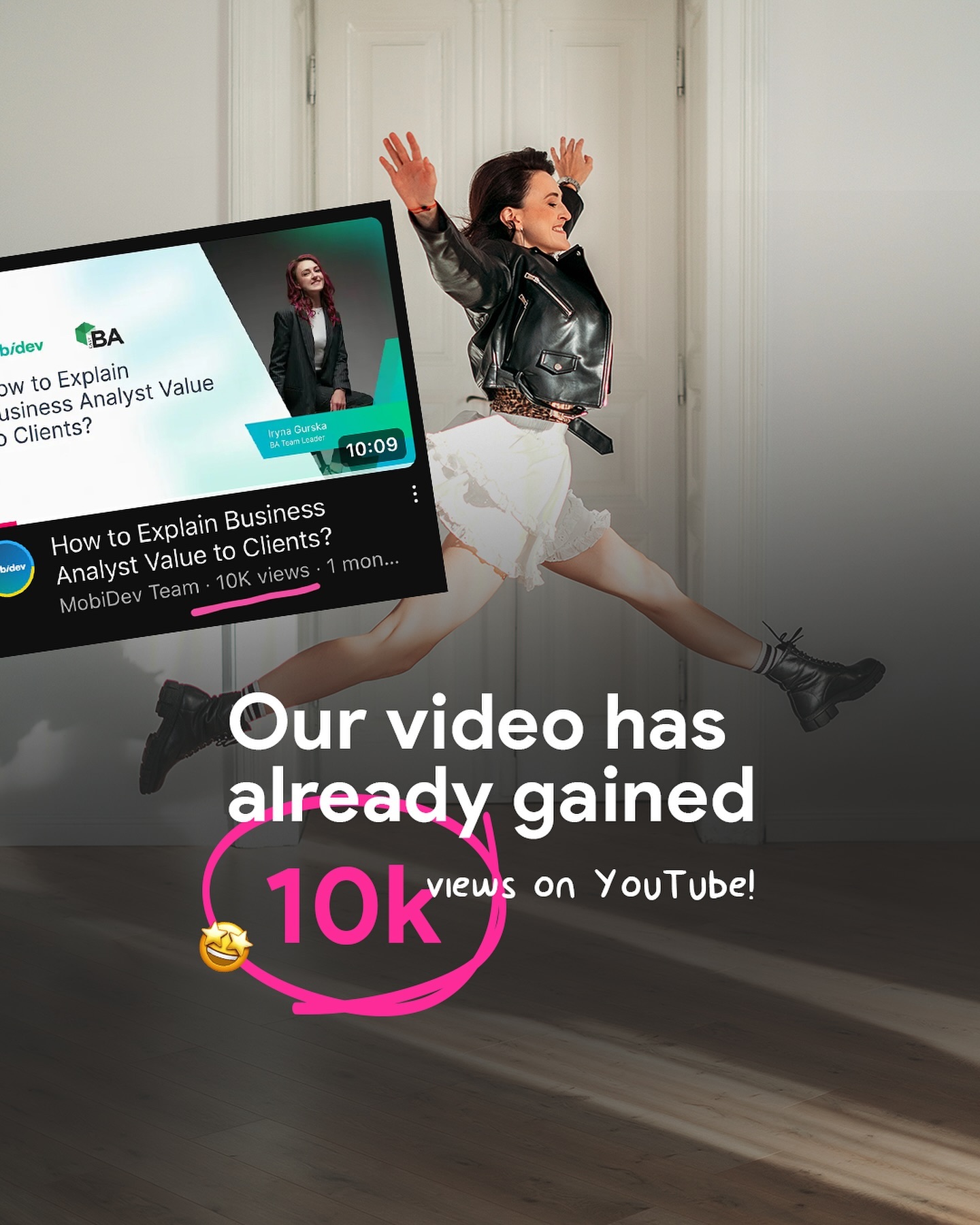 I want to keep this memory on my profile 🥰
Our video about the Value of BA and how to explain it to clients has already gained 10,000 views on YouTube! 🤩🤩🤩
It’s a great indicator that you enjoyed and appreciated our work. We’re thrilled to receive so many comments under the video, and thank you for all the kind words.
For us, it means we’ll continue working on new videos for you! If you want to suggest an interesting topic for our next videos, please share it below this post 💬
I’m so grateful to @mobidev_team for this opportunity to share knowledge with you. Thank you so much!
P.S. For those who haven’t watched the video yet, you can find the link in my profile bio.
P.P.S. And remember, you can always contact me via direct messages. I’m always replying and happy to help 💚✨
#bavalue #businessanalystvalue #businessanalyst #businessanalysis #youtubevideo_BA