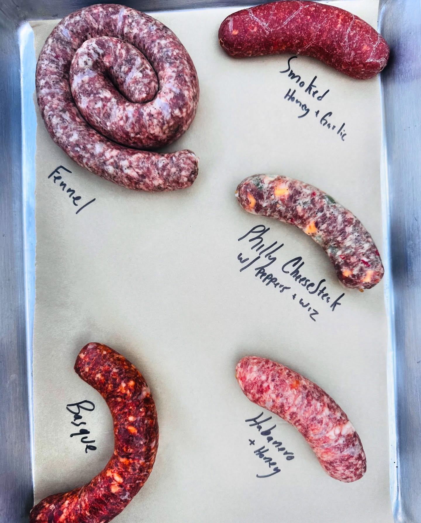 Farmers market season might be winding down, but grilling season is FOREVER! 🔥 This week, we’re bringing the Philly cheesesteak back to your backyard with our pork sausage loaded with peppers, onions, and melty American cheese. Also new on the menu: a lean chicken sausage with a smoked honey, local garlic and chilis#
Find us tomorrow @slcfarmersmarket from 8-2pm and on Sunday @wheelerhistoricfarm from 9-1pm
🍂 #smallbatchsausages #fallgrilling #phillycheesesteak #honeygarlicchicken