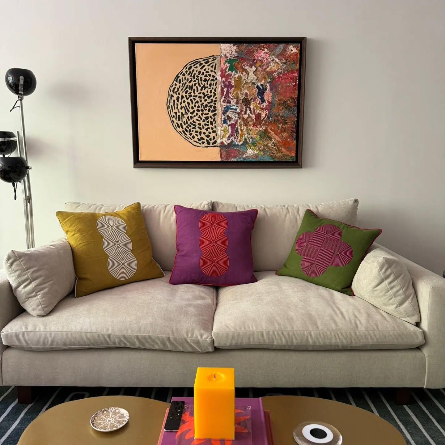 My painting at wall in Manhattan upper side apartment, New York, near The Metropolitan museum of art.