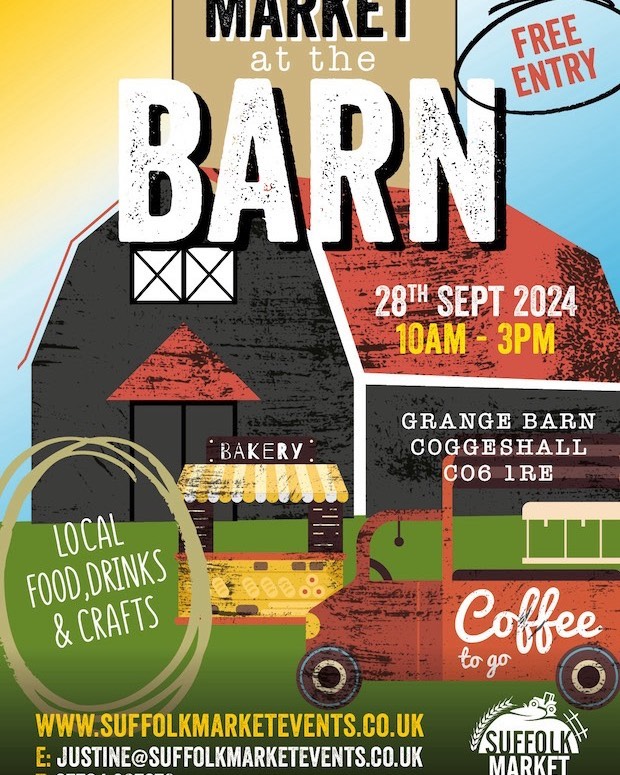 If your near Colchester on the 28th September come along to the Coggeshall Market at the Barn