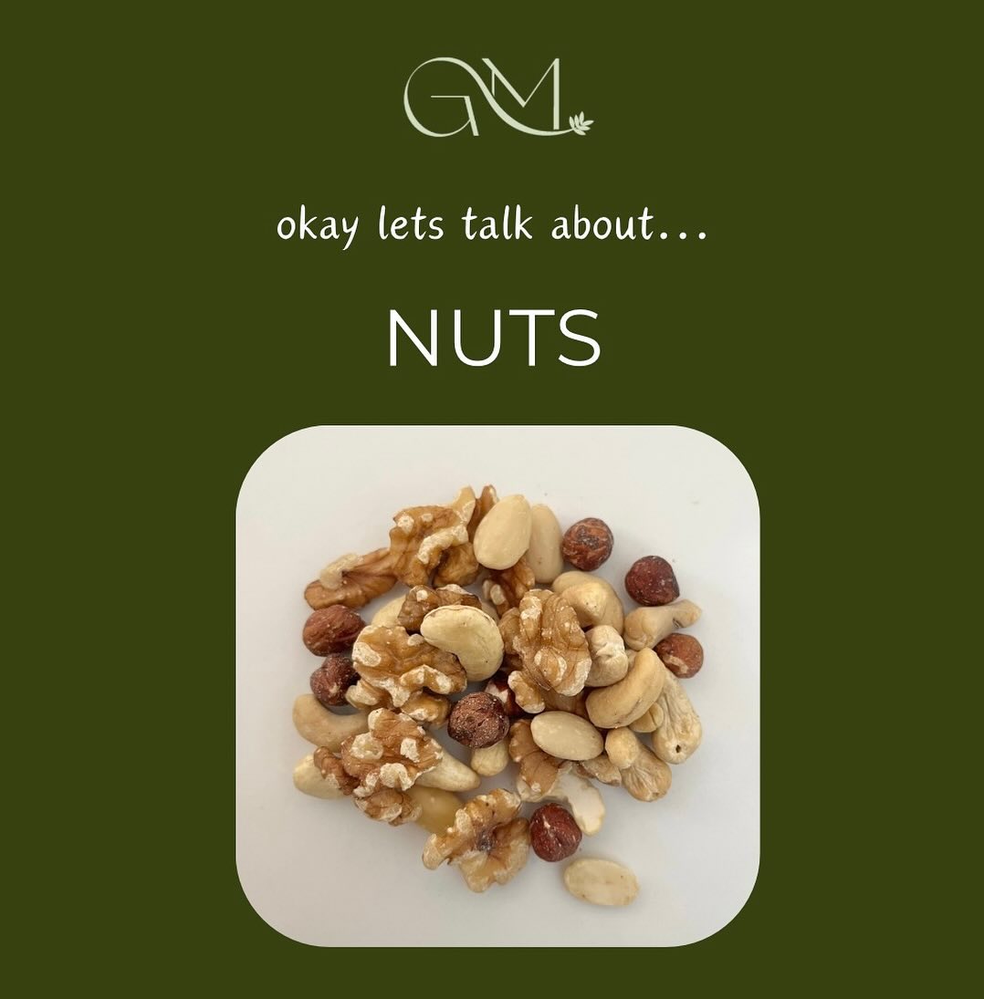🌰 Nuts 🌰
“Nuts are full of fat” “Nuts are bad for you” “You shouldn’t eat too many nuts”
….. any of these sound familiar? Let’s go nuts and discuss the truth about nuts 🌝
Nutritional value of nuts
🥜 FIBRE - as we already know from a previous post, fibre benefits are endless - filling, gut healthy, heart healthy.
🥜 VITAMIN E - maintains healthy skin, eyes and boosts immune system
🥜 MAGNESIUM - vital for muscle, nerves, blood sugar and blood pressure control
🥜 SELENIUM - powerful antioxidant, boosts immune system and thyroid function
🥜 MONO-UNSATURATED FAT - see previous post..the best kind of fat!
Overall health benefits of nuts
🐿️ Decrease bad cholesterol
🐿️ Improve blood vessel health
🐿️ Protection against heart problems & stroke
🐿️ Anti-inflammatory - polyphenols in nuts protect cells
🐿️ Gut healthy
❕interesting stuff ❕
But aren’t nuts very calorific = cause weight gain = unhealthy?
….Studies show that eating whole nuts digests 30% LESS calories than predicted in the packaging ……. What!?!? Essentially it comes down to the structure of the nut. Whole nuts have a strong cell wall, they are not fully digested therefore parts move straight through the gut and are excreted without being absorbed! Ground nuts/nut butters have had their cell wall broken down, and therefore are likely more calorific as more is absorbed through the gut! 😱
Top tips
✔️Eat lots of different types of nuts
✔️Avoid salted or caramelised as they include additives, refined sugars etc
✔️ A handful a day keeps the doctor away?…
Warm Wishes, Dr Grace 🌿
#womenshealth #nutrition #healthyeating #hormones #pregnancy #menopause #postpartum #fertility #pregnancynutrition #menopausenutrition #postpartumnutrition #fertilitynutrition #pregnancydiet #menopausediet #fertilitydiet