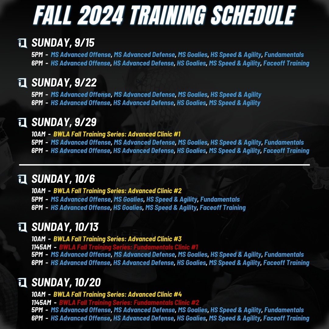 Starting this Sunday‼️ Small group speed & agility training + positional skills training!
🔵iQ Fall Training Series | Small group training for athletes grades 3-12! Registration at link in bio!
🟡BWLA Fall Training | We're excited to partner with Big Walnut Lacrosse for fundamentals + advanced clinics! Learn more and register at bigwalnutlacrosse.com!