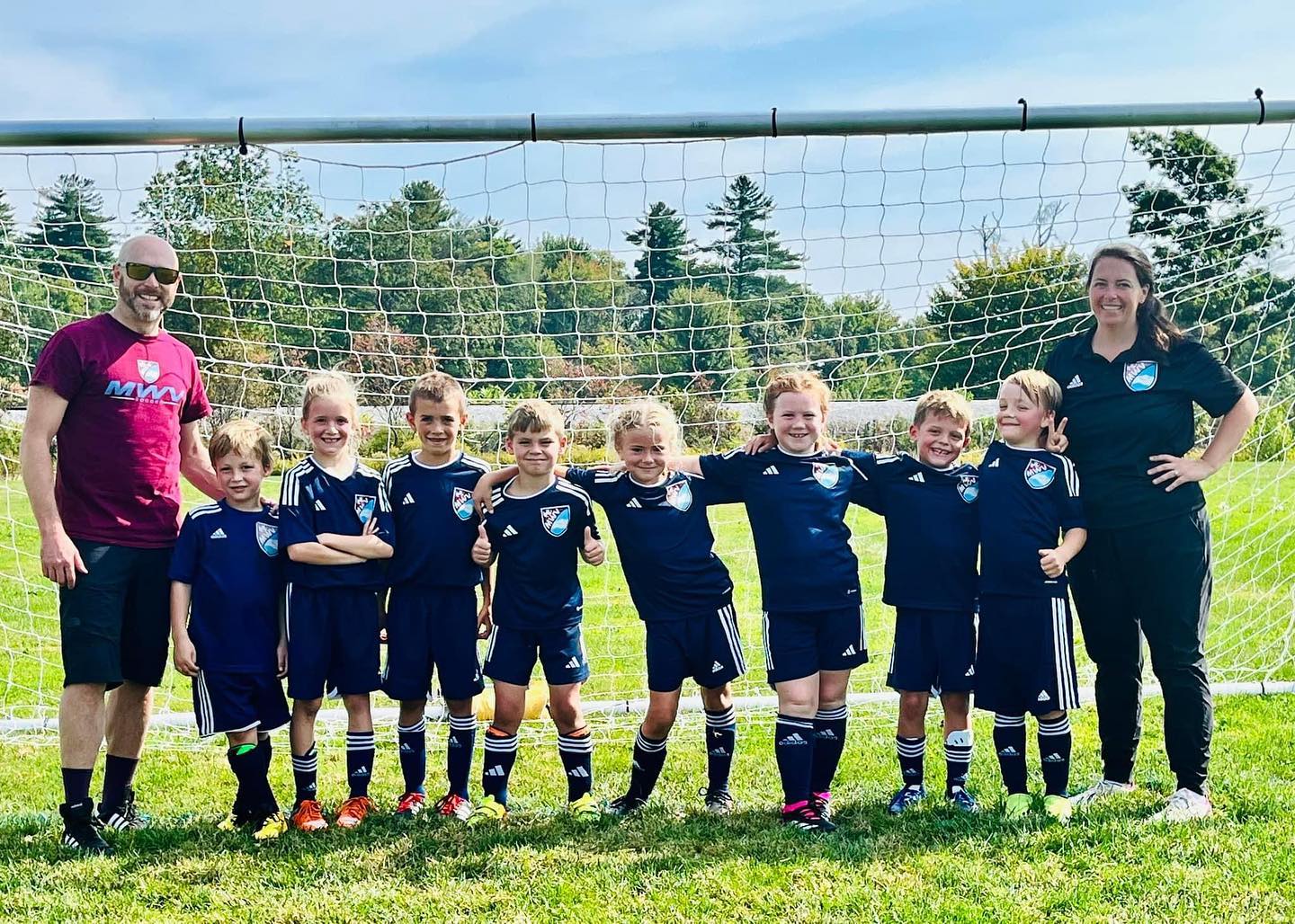 The U9 team had the thrill of their first “real” game today! Who remembers putting on the MWV jersey for the first time?