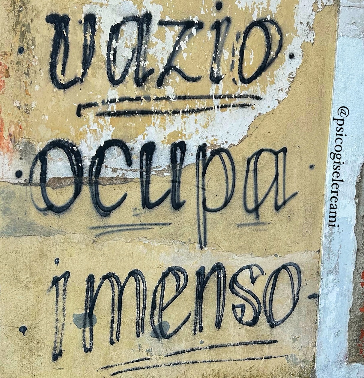Esses dias, nas minhas andanças por aí, me deparei com uma frase escrita em um muro que fez muito sentido, o vazio ocupa imenso dentro de nós.
E, de fato, em muitas conversas com meus pacientes, já falamos sobre como, no luto ou na tristeza, esse vazio parece crescer até quase nos sufocar.
Você já se sentiu assim?
Às vezes, parece que tudo o que podemos fazer é aprender a conviver com esse espaço vazio. Mas, nesse caminho, cuidar de si é essencial. Olhar para dentro não é fugir da dor, mas encontrar um lugar onde a tristeza possa existir sem nos engolir por completo.
Se você sente que está preso nesse vazio, quero te oferecer um espaço seguro e acolhedor para olharmos pra dentro... Vamos conversar?