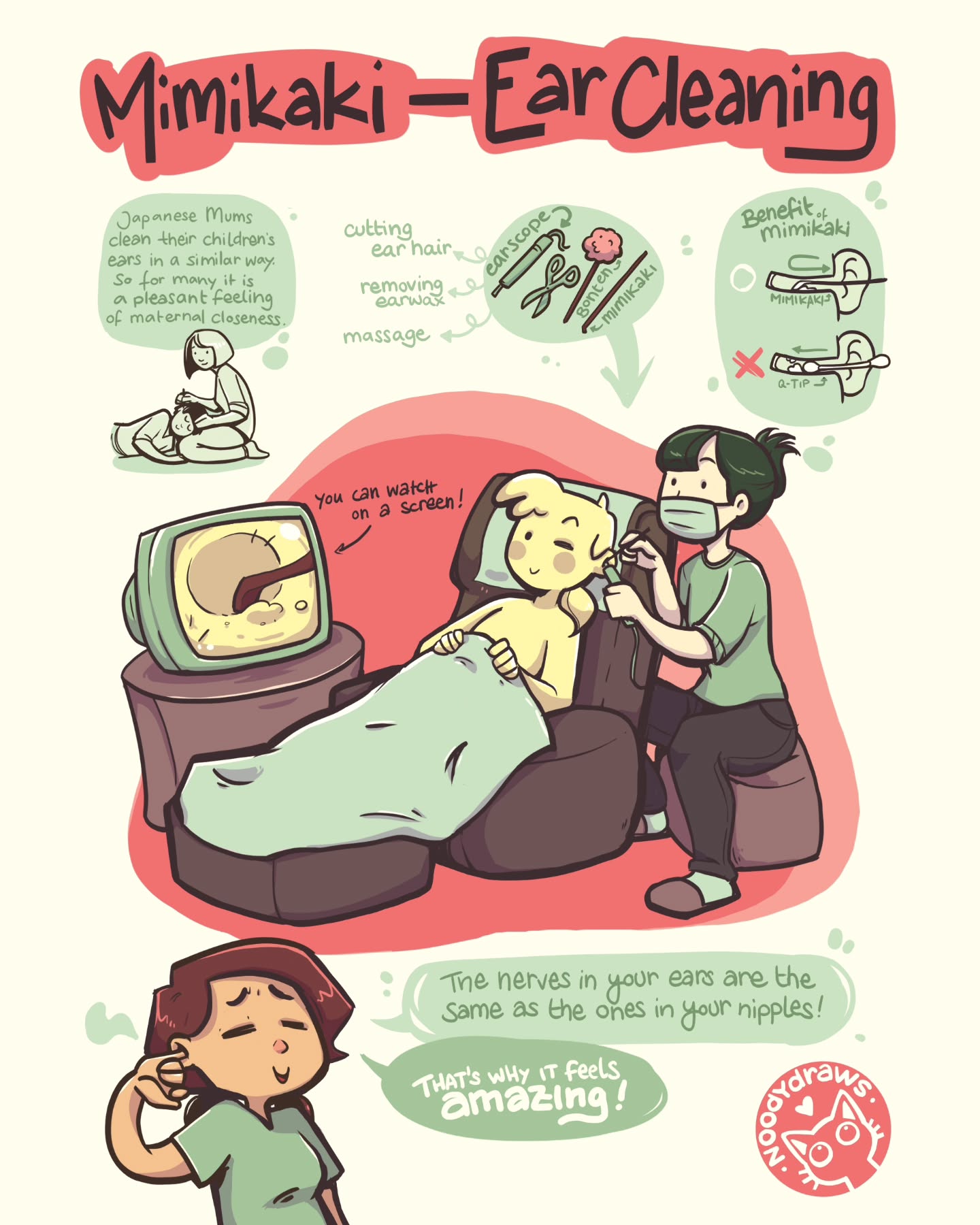 Do you enjoy ear cleaning?🦻✨️
In the West, we grow up with the idea that you should never put anything in your ear to clean it. However, in Asia (and particularly in Japan), it is common to clean your ears using an "ear rake." This is because Asian people tend to have mostly solid earwax that needs to be cleared occasionally.
As a result, there are parlors that offer "ear spas," where they clean your ears using a small camera and even trim your ear hair. 😬 And the best part: You can watch the procedure on a screen! You also receive a reflexology massage of the ears and a light head and neck massage. I don't have solid earwax, but I've always enjoyed using Q-tips on my ears because it simply feels good. 🤭
I visited Bonita Bonito in Tokyo years ago, and it remains one of the best spa treatments I've ever experienced!
#EarCleaning #EarSpa #BonitaBonito #Tokyo #SpaTreatment #Relaxation #Wellness #SelfCare