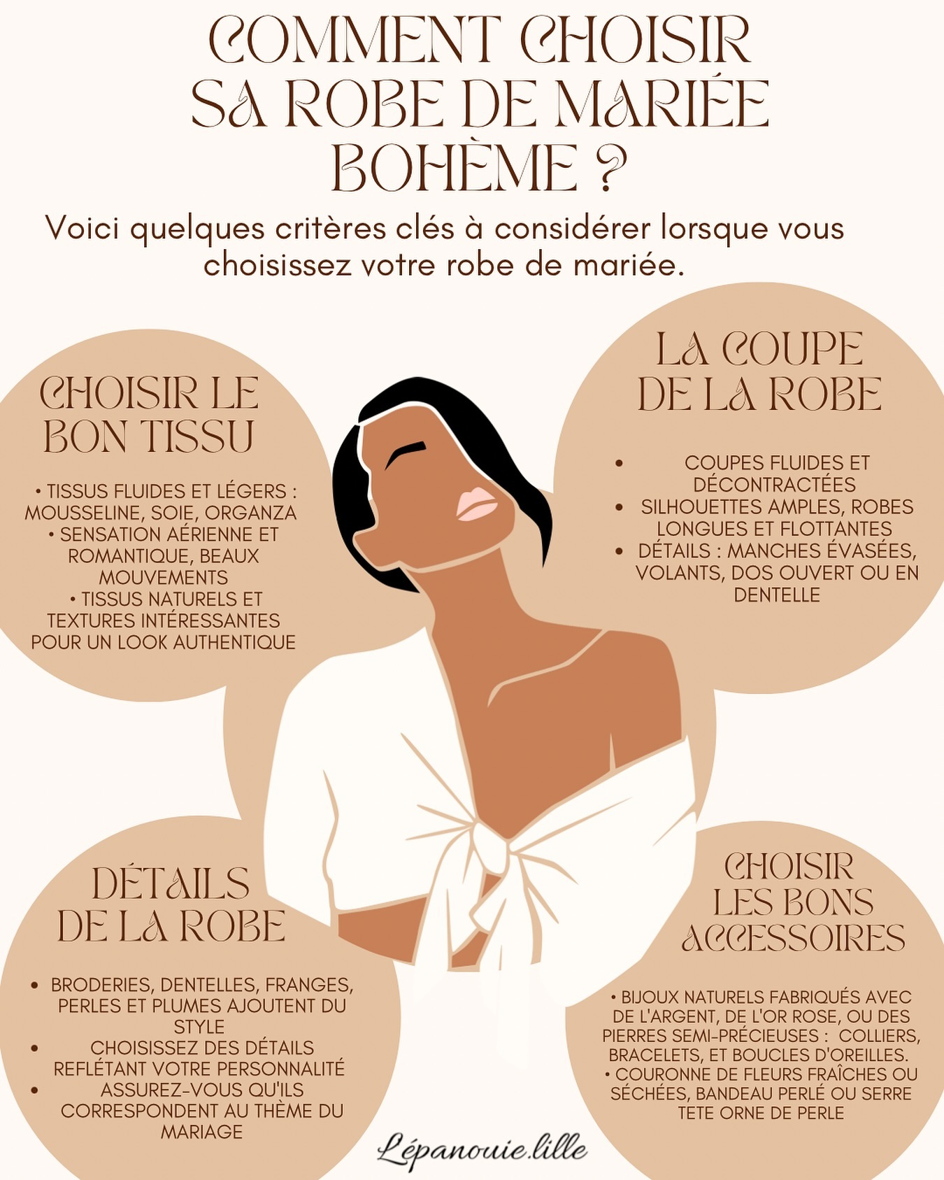 Le style bohème, aussi appelé boho, est synonyme de liberté, de créativité et d'éclectisme.
Il est inspiré de la vie nomade des bohèmes, reflétant un esprit romantique et aventurier.
Concrètement, il se matérialise par des tissus fluides, des motifs floraux et ethniques, des dentelles et des volants.
Voici quelques critères clés à considérer lorsque vous choisissez votre robe de mariée bohème 🤍
Robe - bohème - mariage
#robedemariee #robe #boheme #mariee #mariage #lille