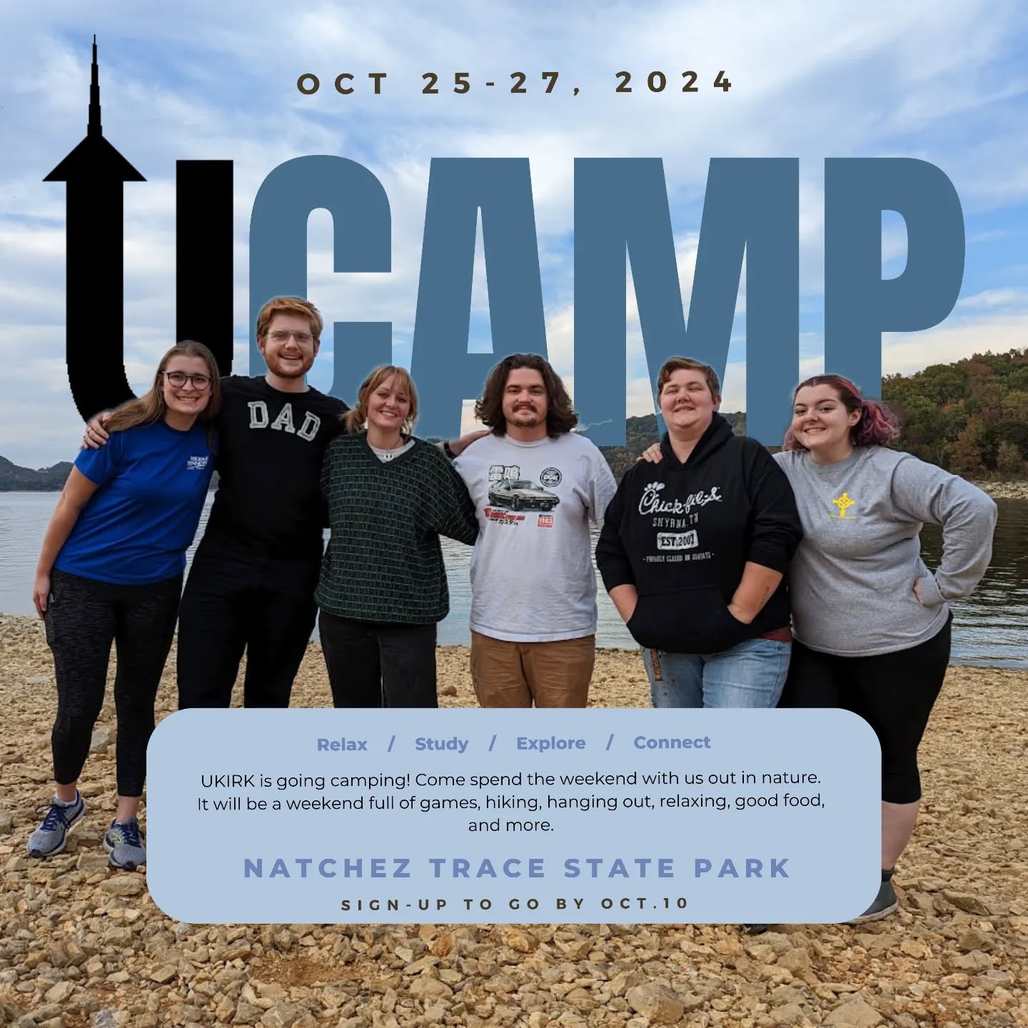 Join UKirk for our annual fall retreat, UCamp! We're headed west to Natchez Trace State Park. RSVP via the UKirk discord (link tree in bio).