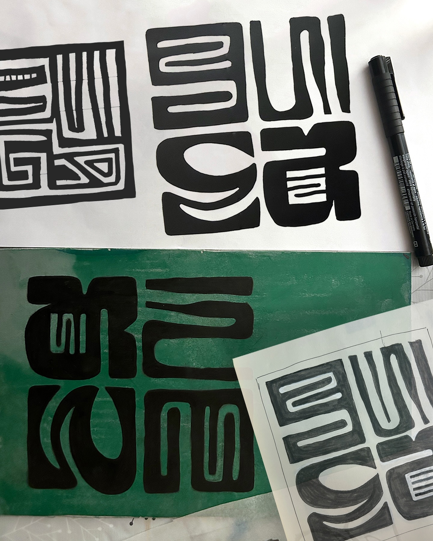 As promised, here’s the behind the scenes of the creative process to our recent GUGA Creative refresh.
Playing around, having fun creating with sketchbook scribbles and lino-cut relief priniting on my new press, thanks Pooki Presses and lots of development work at printing classes at @art4youscotland in Killearn, experimenting and telling our story through visual identity.
Thanks to @gfsmithpapers for stunning recycled coffee cup and seaweed paper samples which really helped to bring this to life.
We’d love to do this for your brand, if you’d like to work together, get in touch through our website.
#branding #branddesign #logodesigner