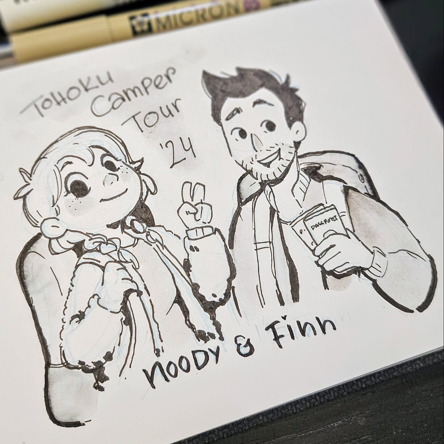 Inktober is upon us! 🖋🎨
SWIPE to see this year's promot list
This year I am finally going to join again! I will be going on a three week long trip through Tohoku (Northern Honshu, the main island of Japan) beginning October 17th and I will be drawing little scenes of our trip and combining it with helpful little facts.
It's also our first time driving a car in Japan and also camping there, so there's lots of new stuff that we will be going to learn and I want to take you with us with these little inked drawings.
I hope you'll enjoy it!
#inktober #inktober2024 #traveljapan #humanart #japan #traditionalart