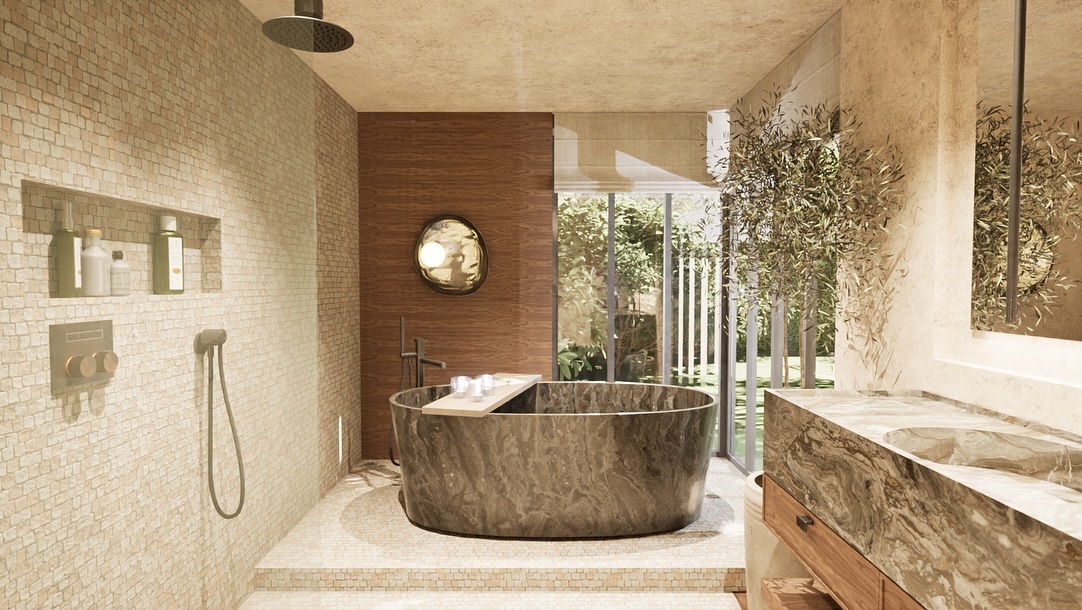 Follow up on the bathroom design. This setup only works when the neigbours are not living too close.
For those that are interested, handcarved marble bathtubs start at a price around 8000 euro, greatly depending on the type of marble.
Shower mixer from the Hi-fi series by Gessi 🔥
#interiordesign #bespokefurniture #bathroom #bathroomdesign #architecture #archilovers #archidaily #marble #marbletub #gessi