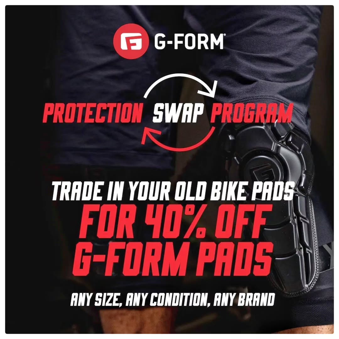 Want some new protection?
Well, today's your lucky day. G-Form is currently offering a protection swap program!
Come into Ballarat Cycle City with your old pads (any brand in any condition) and get 40% off the RRP on a brand new set of G-Form pads with your
trade in.
👍 Of course, this deal won't last forever, so get on ya bike, tag your mates, and grab yourself a ripper deal.
T's & C's apply.
-
-
-
-
-
#rubbersidedown #fullsend #protection #swapandsave #recycle #discountapplied #gform #mtb #sendit #dualsuspension