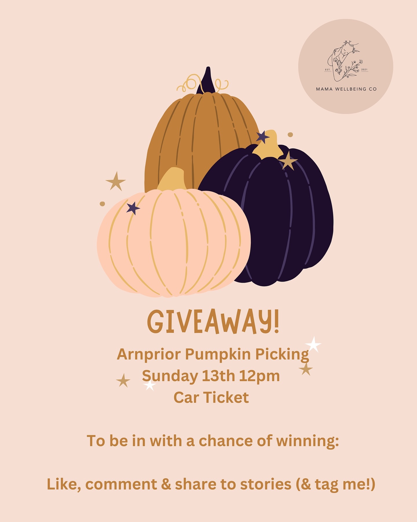 ✨GIVEAWAY✨
I have a spare ticket for Arnprior pumpkin picking this weekend and thought it nice to offer a little giveaway! 🎃
It’s for one car parking space entry (entry is free but to get in you need a parking space booking or taking public transport), which is hard to come by as it’s sold out for all weekends!
The ticket is for this Sunday (13th) at 12. We might even get lucky for a dry ish looking day so far 🤞
If you’d like to be in the draw to win:
Like
Comment
& share to your story (and tag me so I can see!)
I’ll announce the winner tonight (Fri 11th) at 9pm 🤩
Gilly x
Disclaimer: This giveaway isn’t in connection with Instagram, Facebook or Arnprior, I just have a spare ticket and don’t want it going to waste 💛