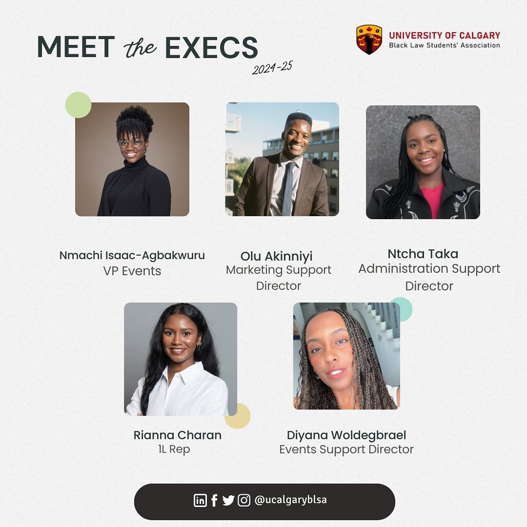 Meet our 2024-2025 Executive Team!
We are thrilled for what the year has in store!
#meettheexecs #ucalgaryblsa #blsa