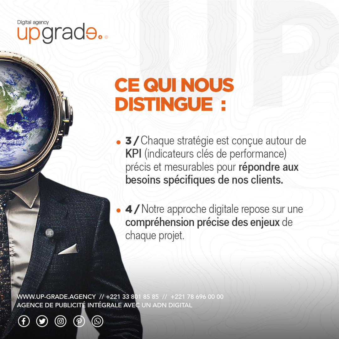 Chez Up Grade, notre différence repose sur notre approche unique et audacieuse. 🌟
Plutôt que d'appliquer des solutions toutes faites, nous adaptons chaque stratégie aux particularités de nos clients. Nous allons au-delà des standards pour proposer des actions qui répondent réellement aux défis spécifiques de chaque marque.
#audace #savoir #standard #digital #approche