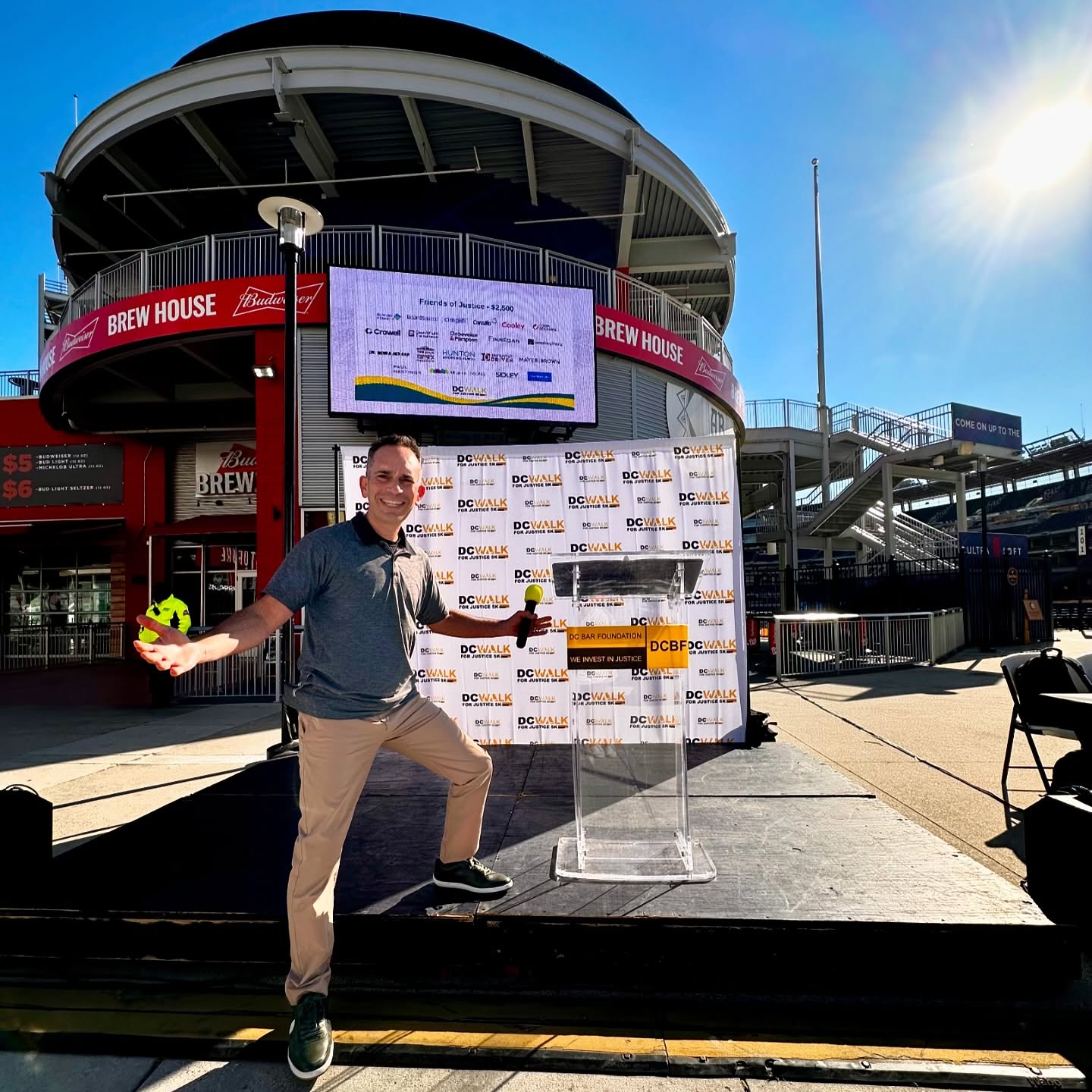 Oyez! Oyez! Proud to have helped organize and emcee the inaugural #dcwalkforjustice5k at Nats Park. Over $162K raised to support @dcbarfoundation efforts to make civil legal aid accessible for all DC residents. Thanks to Superior Court Chief Judge Milton Lee for gaveling the start, as well as the sponsors, volunteers, and participants for a great time at the ballpark!