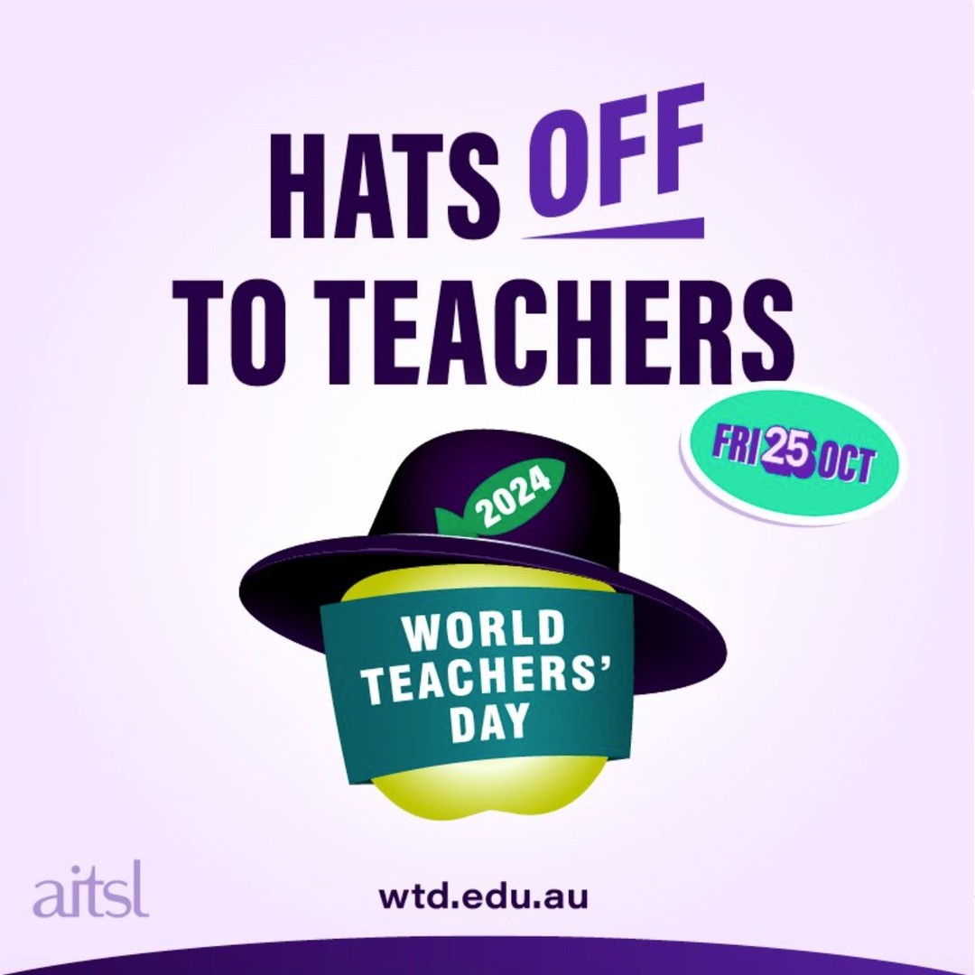 🎉 Happy World Teachers' Day! 🎉
It’s Hats Off to Teachers: it's time to tip our hats to the incredible educators who shape our future. Today we honour the dedication, hard work, and passion of teachers who play a crucial role in shaping the minds and futures of our children.
🍎 Visit the official @aitsl World Teachers' Day website for plenty of downloadable graphics, posters and ideas for ways to celebrate today.
#WorldTeachersDay2024