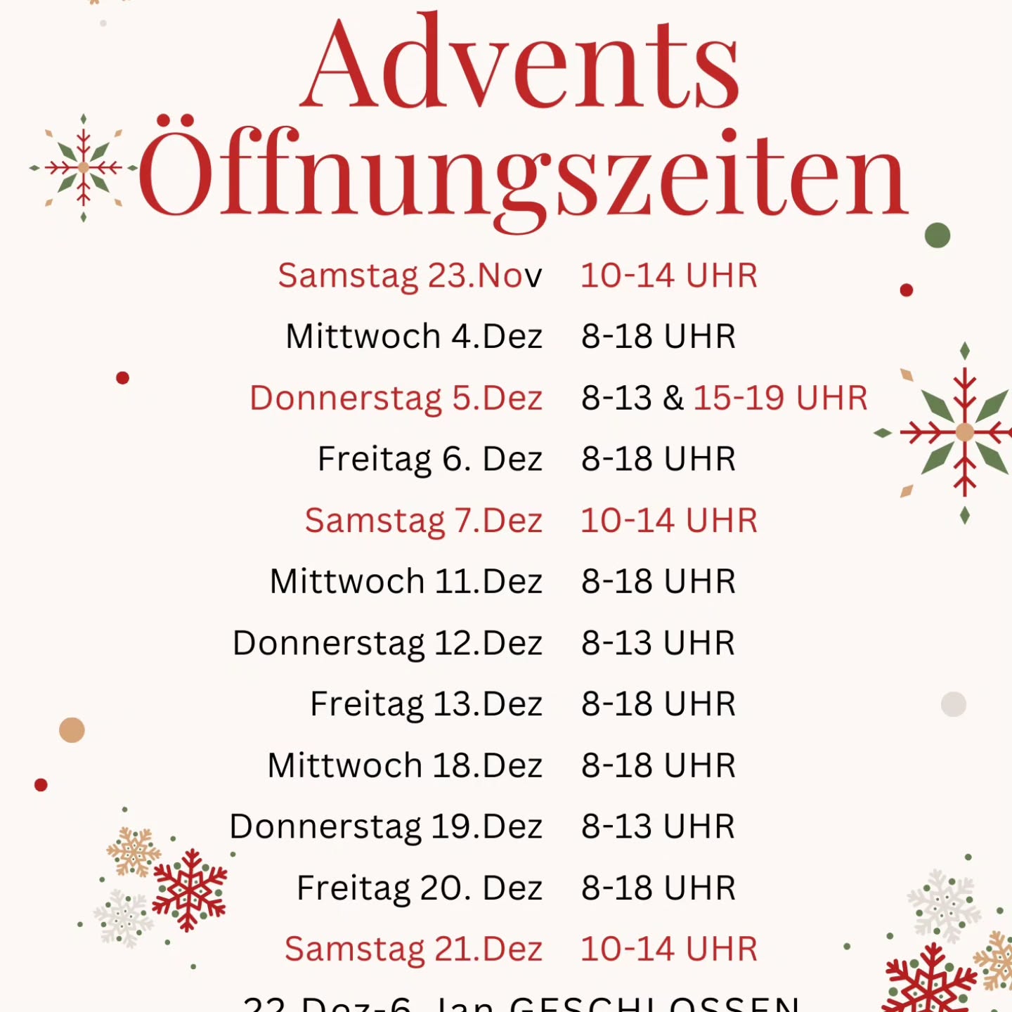 Auch dieses Jahr habe ich in der Adventszeit zusätzliche Tage den Laden geöffnet. Unverbindlich reinschauen oder entspannt Einkaufen und dabei ein kleines Unternehmen unterstützen.
🎄 Schönes & Nützliches aus der Schweiz.
🎅 Adventskalender, Deko, individuelle Karten, Upcycling Produkte, Kerzen, Schmuck, Taschen oder wunderschöne Holz-Schneidebretter.
🎁 Über 40 verschiedene kleine Labels aus der Schweiz auf 26m2. Individuelle Anfertigungen wie Stickerei oder sonstige Näharbeiten.
🛍 Eine kleine Auswahl meiner Produkte sind im Onlineshop erhältlich. Link in Bio
#geschenke #schönesundnützliches #baldistweihnachten #handgmachtinderschweiz # aenderungsschneiderei #mikrounternehmen