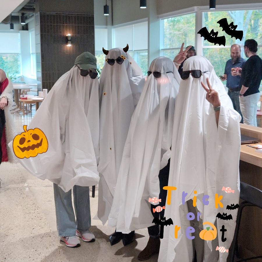 Boooo 👻 🕶️👻🕶️👻🕶️👻ooo. UX ghost squad 🎃. Andie’s costume was amazing 🐾💕. Thanks Jack for the photo taking 📸