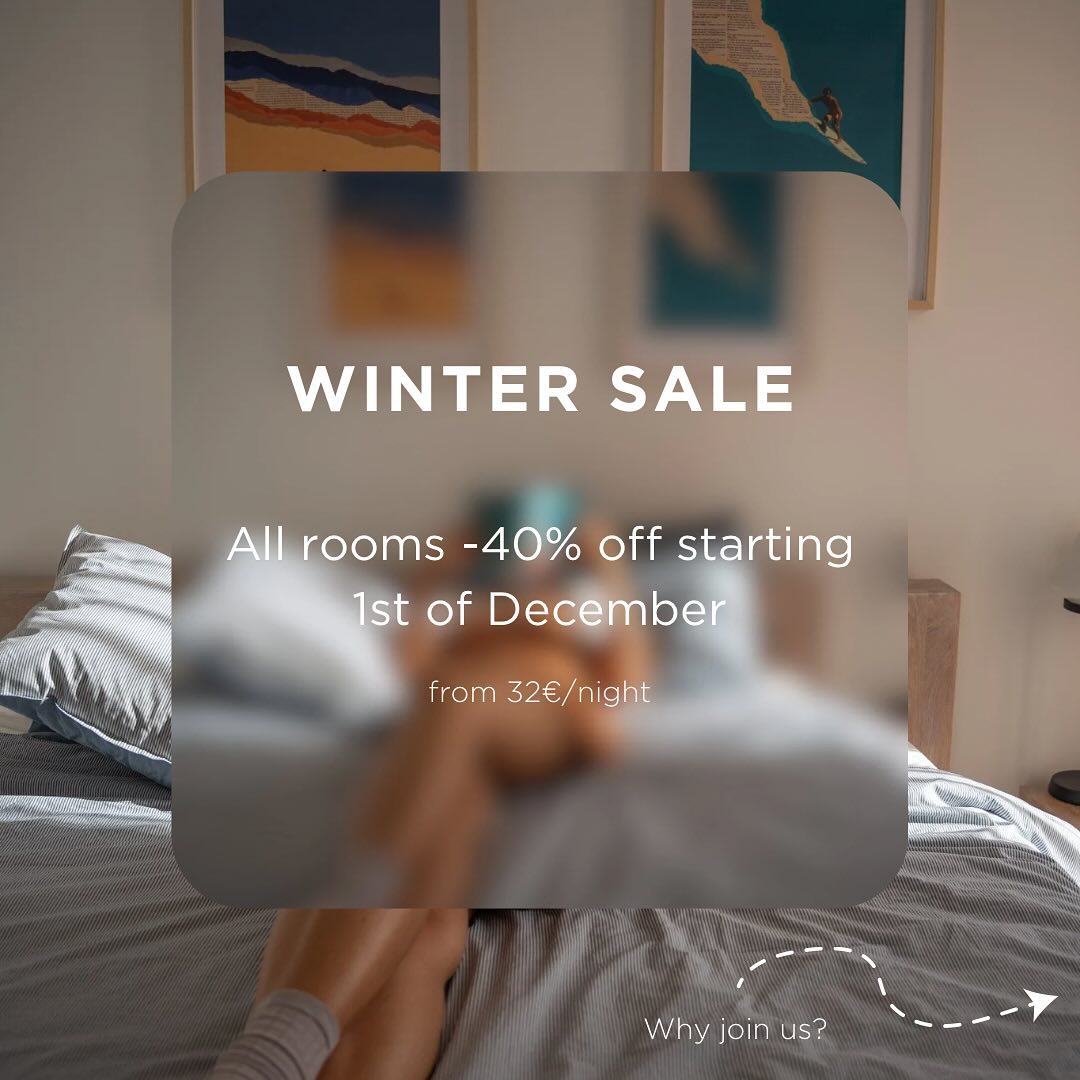 Dreaming of a winter escape to Portugal? Starting December 1st, all our rooms are 40% off, with rates from just 32€/night! ✨
Join us at Onda Coliving for uncrowded beaches, great surf, and cozy winter vibes. Send us a message and book your winter workation already today!
📸 @balealsurfvideo
#workation #wintersale #winterinportugal #coliving #coworking #surfandwork #workandsurf #baleal #peniche #traveltoportugal #digitalnomad #workremotely #surftown #beachhouse #communalliving #coworkingoffice #surfeveryday #portugal
