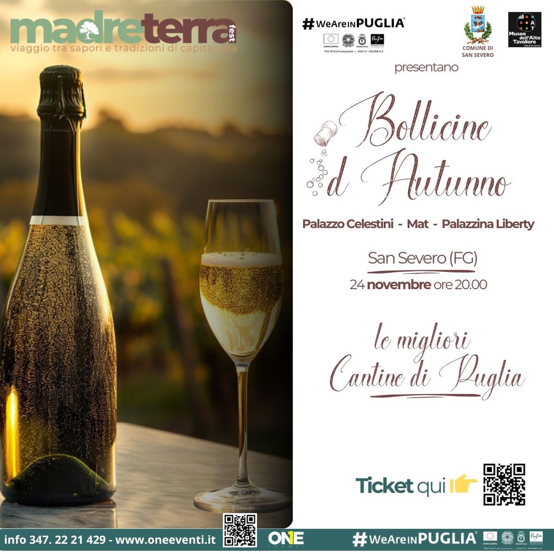 ๐๐ผ๐บ๐ฒ๐ป๐ถ๐ฐ๐ฎ ๐ฎ๐ฐ ๐ป๐ผ๐๐ฒ๐บ๐ฏ๐ฟ๐ฒ ๐ฎ๐ฌ๐ฎ๐ฐ -
๐ฆ๐๐ก ๐ฆ๐๐ฉ๐๐ฅ๐ข ๐ข๐ฅ๐ ๐ฎ๐ฌ.๐ฌ๐ฌ
ใ๐๐ฎ๐จ๐ ๐จ - Galleria Celestini / Mat Museo Alto Tavoliere e Palazzina Liberty (evento diffuso)
- ๐ ๐ผ๐ฑ๐ฎ๐น๐ถ๐๐ฎฬ ๐ฑ๐ถ ๐ฝ๐ฎ๐ฟ๐๐ฒ๐ฐ๐ถ๐ฝ๐ฎ๐๐ถ๐ผ๐ป๐ฒ: Accesso con ๐๐ข๐๐ค๐๐ญ alla Galleria - Partecipazione riservata a chi acquista il Ticket;
๐ฟ๐ ๐๐๐ฅ๐ฅ๐๐ซ๐ข๐ ๐๐๐ฅ๐๐ฌ๐ญ๐ข๐ง๐ข, ๐๐ ๐๐๐ (๐๐ฎ๐ฌ๐๐จ ๐๐๐ฅ๐ฅโ๐๐ฅ๐ญ๐จ ๐๐๐ฏ๐จ๐ฅ๐ข๐๐ซ๐) ๐ ๐๐ ๐๐๐ฅ๐๐ณ๐ณ๐ข๐ง๐ ๐๐ข๐๐๐ซ๐ญ๐ฒ ๐๐ ๐๐๐ ๐๐๐ฃ๐๐๐ (๐น๐บ) ๐๐ ๐๐๐ก๐๐๐ ๐ข๐ ๐๐ฃ๐๐๐ก๐ ๐ ๐ก๐๐๐๐๐๐๐๐๐๐๐ ๐๐๐๐๐๐๐ก๐ ๐๐๐๐ ๐๐๐๐๐๐๐๐๐, ๐๐๐๐ ๐๐ข๐๐ก๐ข๐๐ ๐๐๐ ๐ก๐๐๐๐๐๐๐๐ ๐ ๐๐๐๐ ๐๐ข๐ ๐๐๐. ๐๐ข๐๐ ๐ก๐ ๐๐ฃ๐๐๐ก๐ ๐ฬ ๐๐๐๐ก๐ ๐๐๐ ๐๐๐๐๐๐๐๐๐ ๐ด๐๐
๐๐๐๐๐๐๐ ๐ญ๐๐๐, ๐๐ ๐ฬ ๐๐๐๐๐๐ง๐๐๐ก๐ ๐๐ ๐ท๐๐๐๐๐ ๐ท๐๐๐๐๐๐๐๐๐ - #๐๐๐๐๐๐๐๐๐๐๐๐๐.
๐๐ข ๐ฌ๐๐ ๐ฎ๐ข๐ญ๐จ ๐ข๐ฅ ๐ฉ๐ซ๐จ๐ ๐ซ๐๐ฆ๐ฆ๐:
L'๐๐ฏ๐๐ง๐ญ๐จ ๐๐ข๐๐๐ฎ๐ฌ๐จ si svolge nei tre luoghi piรน rappresentativi della storia cittadina:
- ๐๐๐ฅ๐๐ณ๐ณ๐จ ๐๐๐ฅ๐๐ฌ๐ญ๐ข๐ง๐ข (Galleria Nino Casiglio)
- ๐๐๐ญ - ๐๐ฎ๐ฌ๐๐จ ๐๐๐ฅ๐ฅ'๐๐ฅ๐ญ๐จ ๐๐๐ฏ๐จ๐ฅ๐ข๐๐ซ๐ (ex Orfanotrofio)
- ๐๐๐ฅ๐๐ณ๐ณ๐ข๐ง๐ ๐๐ข๐๐๐ซ๐ญ๐ฒ (ex mercato del pesce)
Gli ospiti potranno acquistare in uno di questi luoghi il Ticket che da diritto all'accesso libero ai banchi di degustazione food e bollicine. Con lo stesso ticket potranno muoversi da un luogo all'altro, scegliere secondo il proprio gusto dove spendere i singoli ticket.
- I ๐๐๐ง๐๐ก๐ข ๐๐ข ๐๐๐ ๐ฎ๐ฌ๐ญ๐๐ณ๐ข๐จ๐ง๐ saranno gestiti dai Sommelier di Ais Puglia - delegazione Foggia;
- I ๐๐๐ง๐๐ก๐ข ๐๐จ๐จ๐ direttamente dai produttori;
- ๐๐ฎ๐ฌ๐ข๐๐ dal vivo
@pugliapromozione_aret
@oneeventi1
@sommelier_aisfoggia