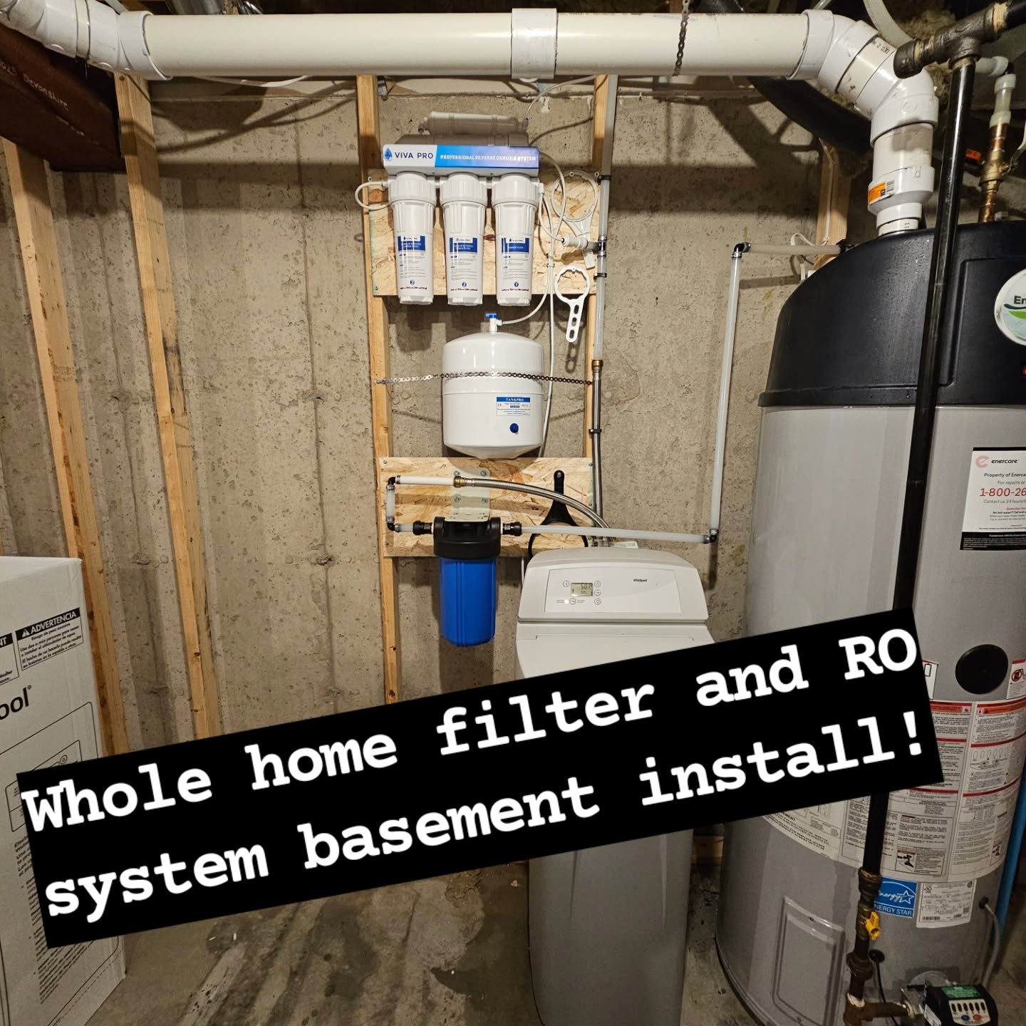 Today, we installed a reverse osmosis (RO) system and a whole-home filtration unit. The existing water softener was kept, though we re-plumbed some of the piping to optimize the setup and ensure a seamless integration with their new system. Contact us today to improve the quality of your water and the dirt out of it!