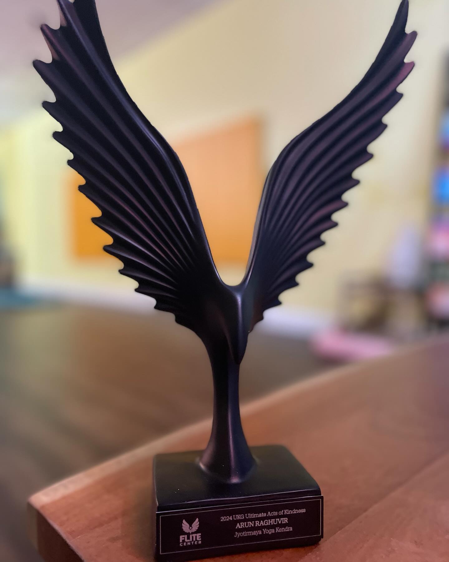 Instagram Post:
🌟 Jyotirmaya Yoga Kendra is honored to receive the FLITE Center’s @flitecenter Hero Award for Acts of Kindness! Presented by @ukginc 🌟
Our journey with FLITE has allowed us to empower at-risk youth through workshops and vital donations. This award celebrates our dedication and the incredible partnership we’ve built with FLITE Center in uplifting our community.
Grateful for this recognition, and with your support, we continue to create pathways of hope and positive change. 🙏✨
🧘🏽♀️ #JyotirmayaYogaKendra #FLITECenter #HeroesLuncheon #ActsOfKindness #CommunityEmpowerment #YouthEmpowerment #NonprofitLife #CommunityHeroes #AtRiskYouth #GiveBack #YouthSupport #MeditationForYouth #YogaForGood #YogaAndMindfulness #SupportYouth #EmpowerYouth #CommunityService #TransformingLives #PathwaysToHope #FosterYouth #HopeForYouth #MindfulnessMatters #MeditationJourney #YogaInAction #HealingThroughYoga #CompassionInAction #FLITEHero #UltimateActsOfKindness #YogaCommunity