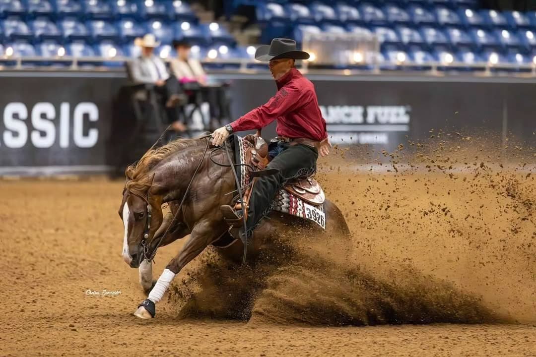 Jason Vanlandingham and Prada (The Kids Gotta Gun X Shinnin in Hollywood) 100X Ranch Fuel Super Slide co-Reserve Champion.
We always love to keep up with Kid's babies and see what amazing things they accomplish. Earlier this year, Prada and Emma Vanlandingham reached a huge milestone and earned over $100,000 in lifetime earnings together.
Be sure to get your name in Kid's Books for the 2025 breeding season!
#reining #reininglife #reininghorse #nrha #reininghorsesofinstagram #aqha #show #showhorse #western #westernriding #quarterhorse #slide #congratulations #horse #horseshow #breedingseason #breederlife #farm #Ranch #competition #team #aqhaproud #nrhareining #rider #horsebackriding #teamwork #reiningshow #horsebreeder