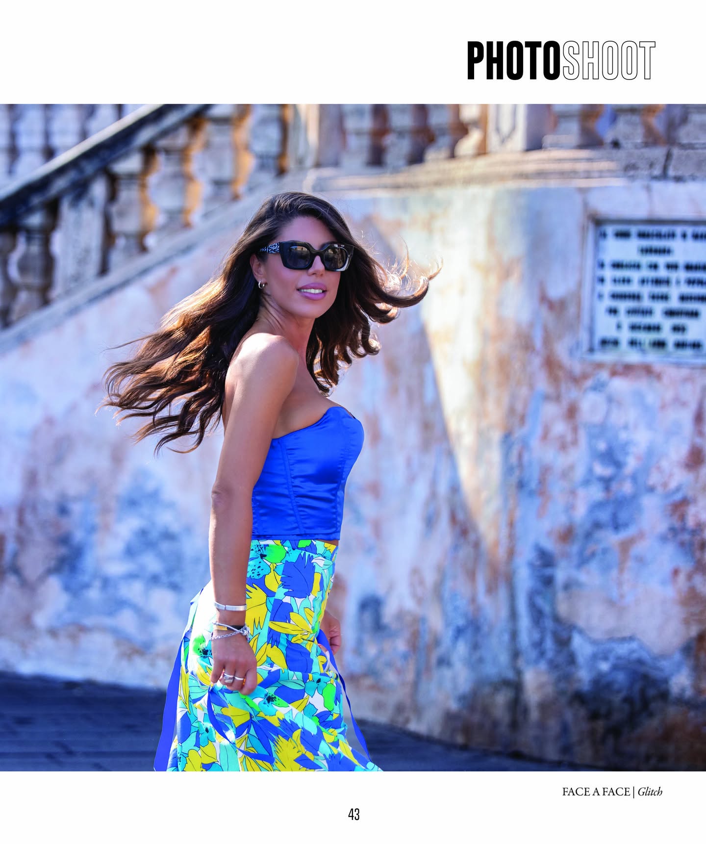 Frames @faceaface_paris GLITCH
Break the rules and dive into the digital poetry of GLITCH!
Inspired by the aesthetic of digital screen glitches – when TV images accidentally double – this effect has been translated into sculpture. These finely crafted sunglasses stand out with a three-step milling design, creating layers of transparency. The perfect concept for those seeking a blend of charisma, uniqueness, and modernity!
Discover @imaginemeye original Photo Shoot taken place in Taromina, Sicily.
Find out more on the new magazine release: link in bio.