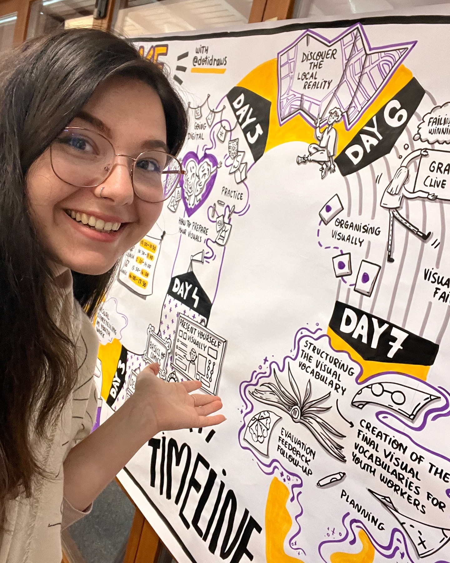 Last week, I hosted a training course on visual thinking and visual note-taking 🎨✏️It was such an amazing experience, filled with creativity and a lots of drawing ✍️✍️✍️
A huge THANK YOU to everyone who joined me on this journey 🙏❤️—you made it so special!
And a big shoutout to @meout_group for providing the space and opportunity to bring this vision to life 🌟🤝.
Can’t wait for the next one! 🎉
#VisualThinking #VisualNoteTaking #Workshop #WorkshopsThatInspire #MeOutGroup #Training course #youthwork