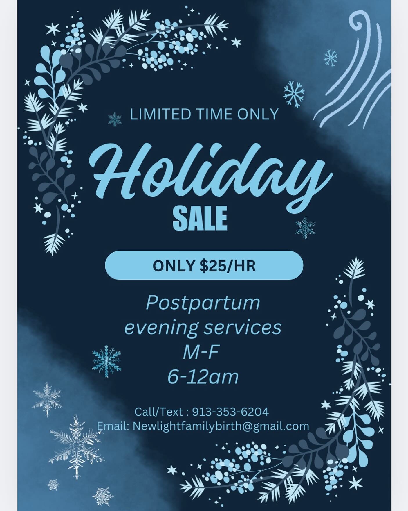 Limited offer !! Now until December 24th!!❄️🩵
Call, text or email me for a free consultation!!
#doula #instagram #kansascity #explore