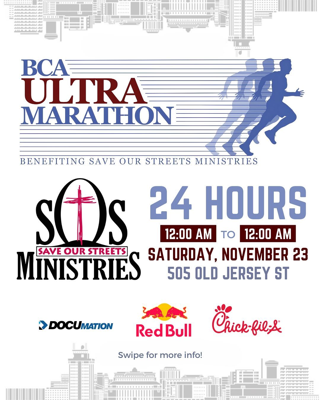 🚨BCA ULTRAMARATHON🚨
This year, BCA is running 24 hours consecutively to raise money for our philanthropy, Save Our Streets Ministries. Opt for a per-mile donation or a flat donation to S.O.S via the links in our bio - no donation is too small!
At 6:30, we’ll have a Texas A&M v Auburn watch party with food, drinks, dessert, and the game on a massive screen. Tickets are $3 at the door - BYOLC (lawn chair) and a friend!