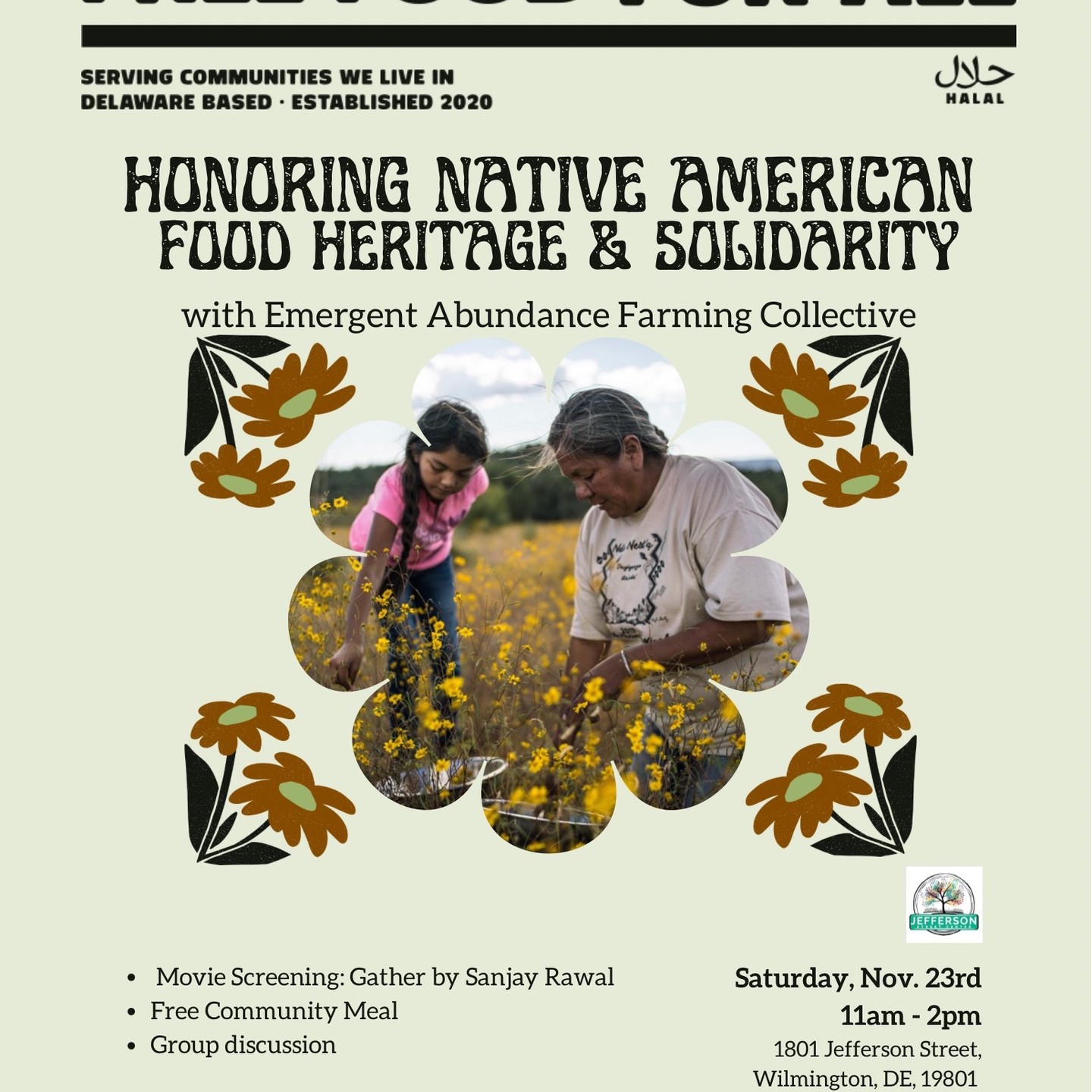 Join Free Food For All Wilmington tomorrow in Honoring Native American Food Heritage and Solidarity.