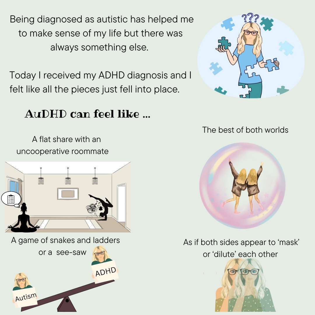 I wanted to mark my ADHD diagnosis with a quick post about what Autism and ADHD (AuDHD) feel like for me.
It is a relief to know why some needs are so at odds with others and to have this confirmed by an objective professional.
The mixture of traits can be so different for each AuDHD individual, like a unique chemical reaction forging a new and rare compound or gem.
What does it feel like for you?
#AuDHD #ADHD #Autism #Neurodivergent #SharingExperiences #Diagnosis #LateDiagnosedAutistic #LateDiagnosedADHD #Woman #SelfUnderstanding #SelfCompassion