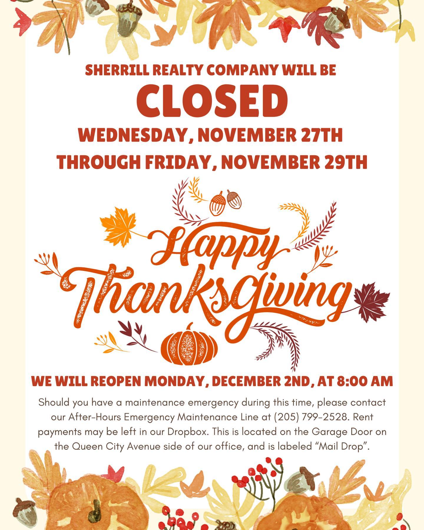 We hope your Thanksgiving is filled with warmth, laughter, and love. Let’s be grateful for each other this holiday season. #thanksgivinghours