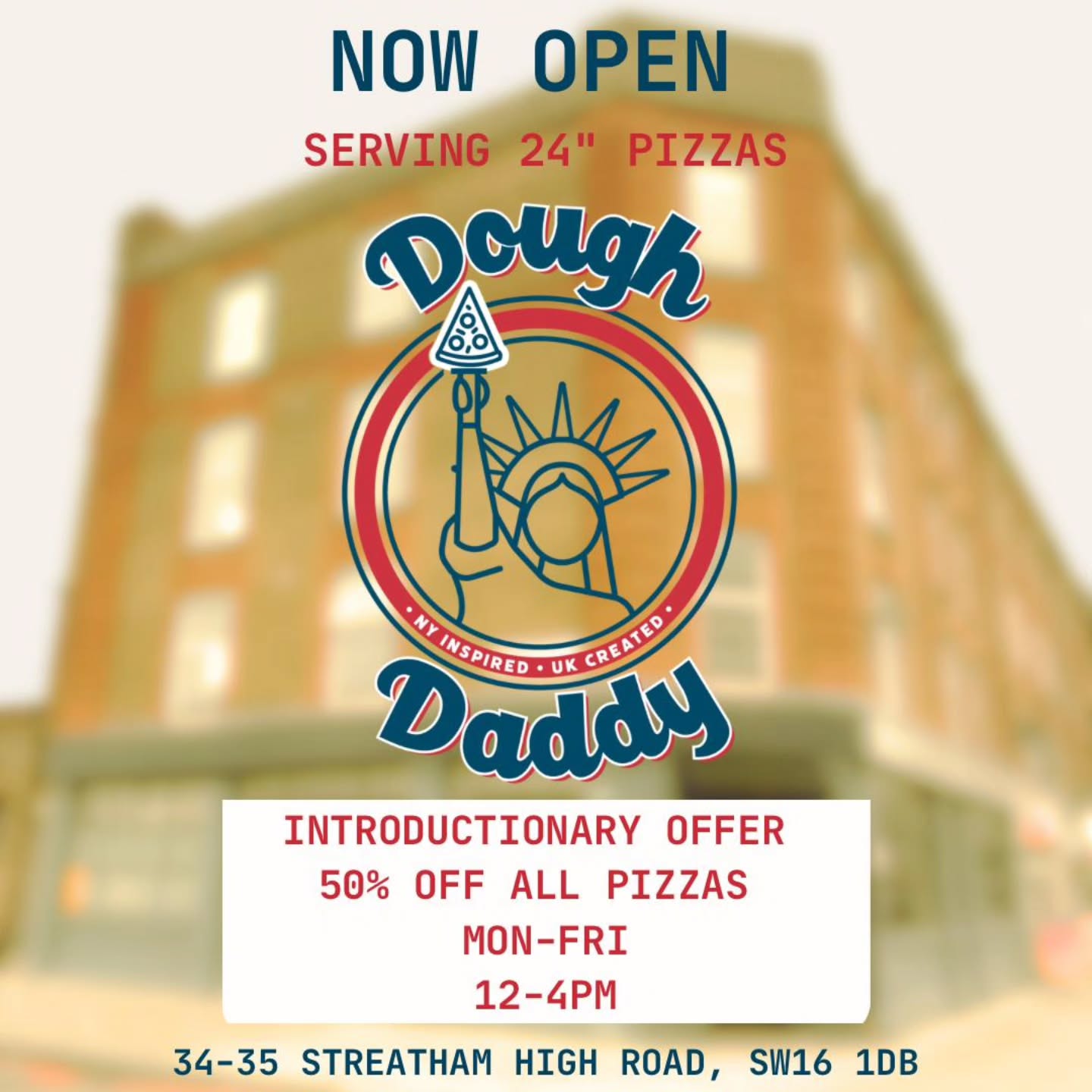 We Are Now Open
Home of the 24" pizza
Live sports
Special opening offers
#pizza #londonfood #streatham
#streathamlondon #streathamhill
#streathammumsnetwork
#streathamfood
#streathameats #streathamhighroad #streathamcommunity #lovestreatham #streathamvibes #streathamlocal #streathamloves