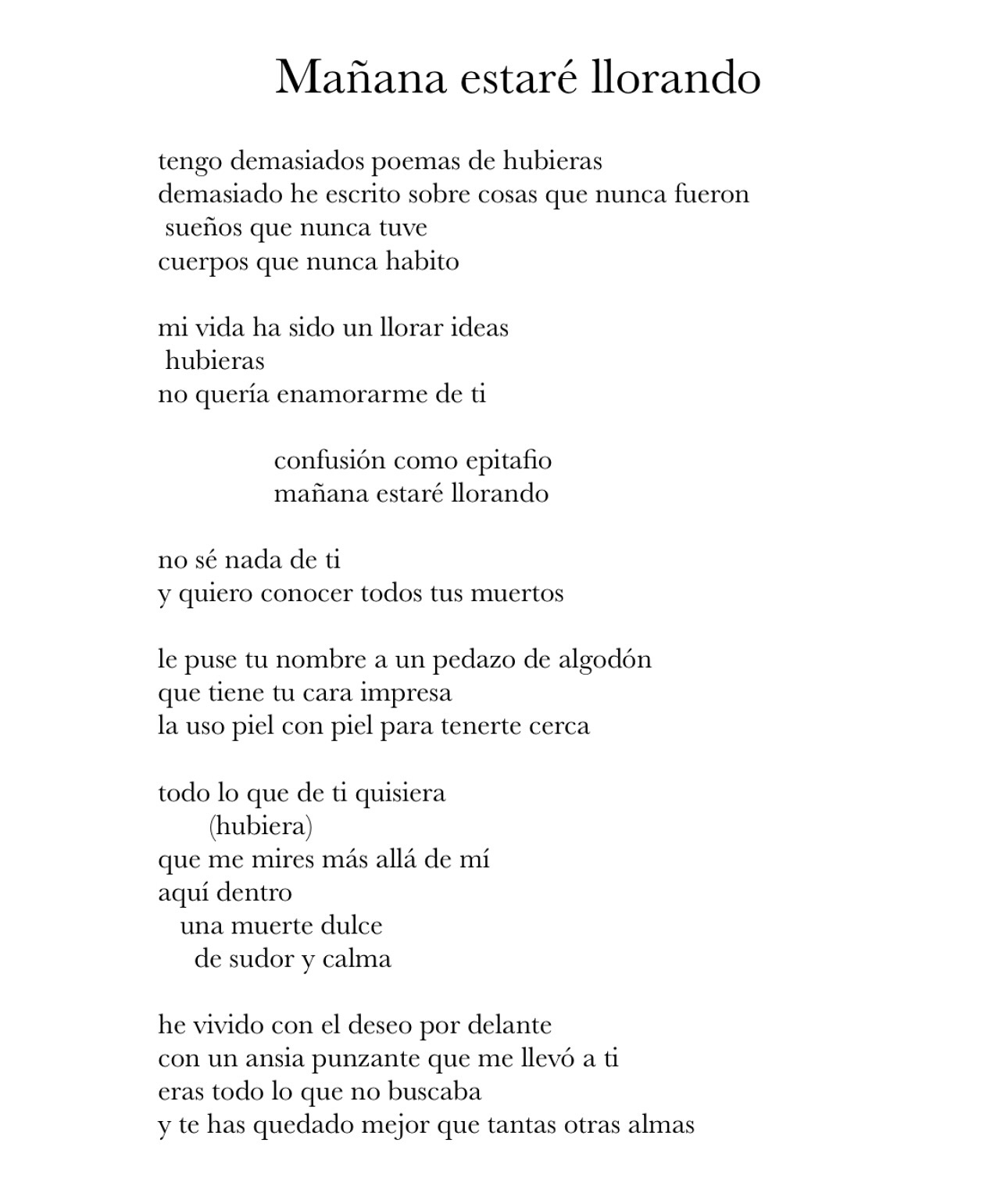 este poema va para un deseo que dice que no es humano
- "Mañana estaré llorando" (diciembre 2024) 🤍