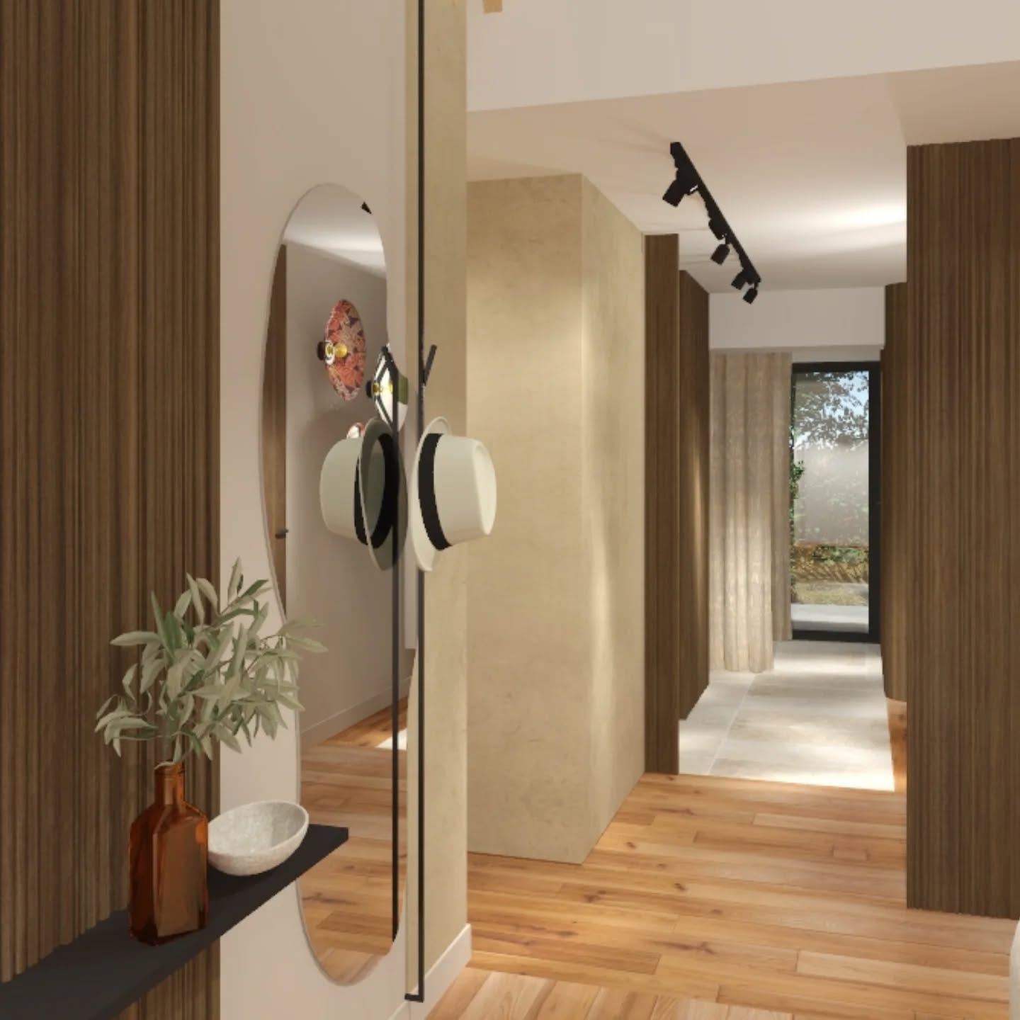 EXTENSION & AMÉNAGEMENT INTÉRIEUR
Extension Minimal burnt wood 01
Dès l'entrée, la force des perspectives et la résonance des matériaux vous emportent. Au bout du couloir il y a un jardin magnifique et sa belle piscine extérieure. Une extension moderne et assumée pour cette maison traditionnelle et tout devient cohérent.
Conception réalisation Agence Céline HENRI
3D réalisées grâce à la solution @artlantisofficial
Tableau @caroline.david.artiste
#extensionmaison #architectureinterieur #homedesign #maitredoeuvre #celinehenri #backflipinterieur #hallentrée #piscine #poolhouse #boisbrulé #burntwood #douai