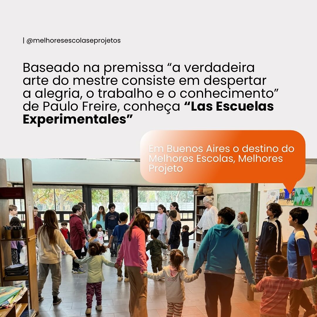 Saiba mais sobre o destino do nosso Intercâmbio Internacional!
Las Esculas Experimentales são escolas públicas em Buenos Aires que mudam a forma como seus estudantes enxergam a educação através de aprendizagens colaborativas e respeito a diferenças.
Nessas instituições, não há divisões de salas ou de idade, e as provas foram abolidas. Em vez disso, o método de ensino promove a aprendizagem colaborativa, o respeito às diferenças e a solidariedade entre crianças e adolescentes.
Ao colocar a arte no centro do processo educativo, essas escolas estão transformando a forma como os alunos aprendem e interagem, preparando-os para um futuro mais colaborativo e inclusivo.
Junte-se a nós para conhecer mais sobre essas práticas e como elas podem influenciar positivamente a educação em outras partes do mundo.