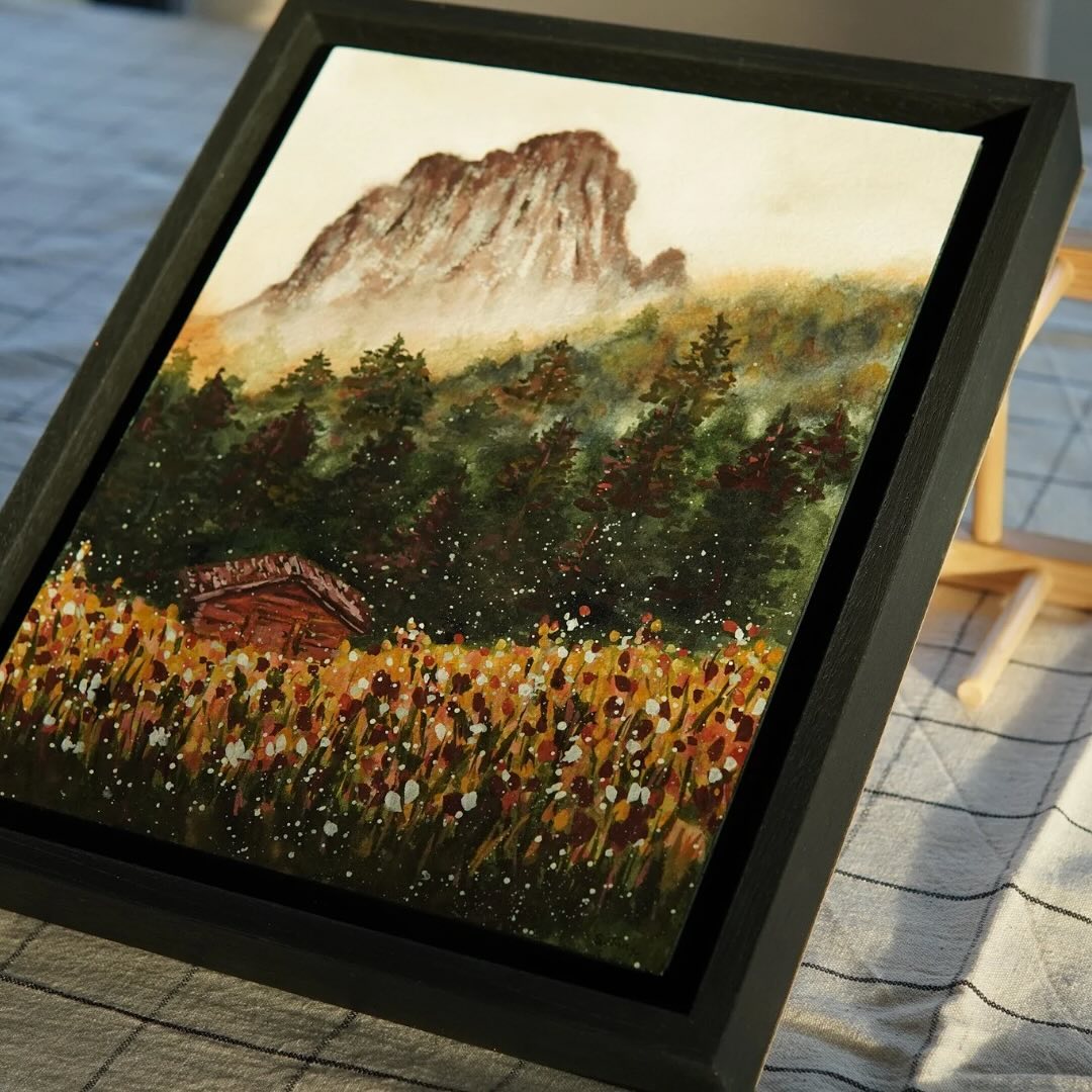 SOLD
From a watercolor painting on paper, this piece of art has been transformed with a labor of love.
Mounting, sanding, matching the color of the frame to the painting, framing, and choosing a special handmade paper as the dust cover ✨ A LOT of love has been put post painting to elevate this piece and make it completely ready to hang for her collector.
I enjoy putting in the extra love, I trust that who ever collects the piece will also appreciate and feel the energy that went into it.
I still have 3 original pieces left in the Alpine collection. See my website for details.
#contemporaryhomedecor #artcollector #artforsale #dolomites