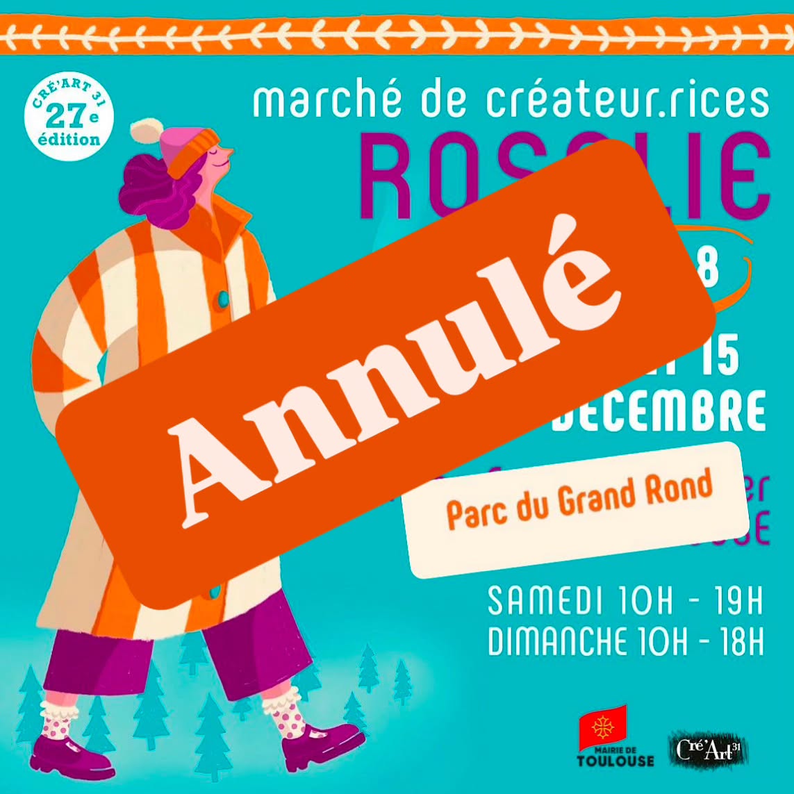 Le marché de Noël « Rosalie » qui devait avoir lieu ce week-end à Toulouse est annulé en raison des risques météo.
L’équipe organisatrice bosse sur un report, mais en attendant, Toulousains / Toulousaines, vous pouvez retrouver mes créations à la boutique @haut_les_mains
(Non parce que j’ai préparé un stock de fou alors j’vais avoir besoin de vous pour tout écouler 😉)
Et pour les albigeois / albigeoises c’est chez @le_shop_albi que ça se passe et ce soir à la maison de la région sur les lices Pompidou 🎄