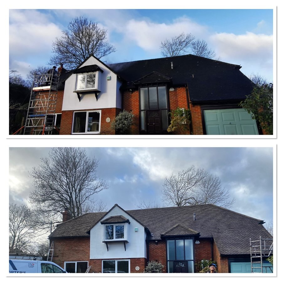 New roof? With our professional services you might think so! #roofcleaning #roof #new #satisfying #cleaningservice #exteriorcleaning