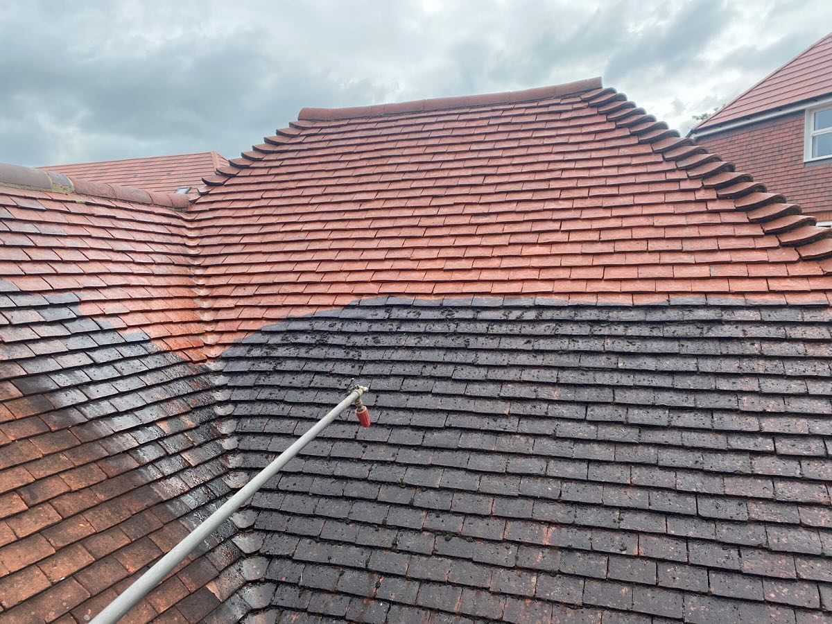 A service you never knew you needed #roofcleaning #roof #roofclean #steamcleaning #steamclean #satisfying #new #propertymanagement #exteriorcleaning