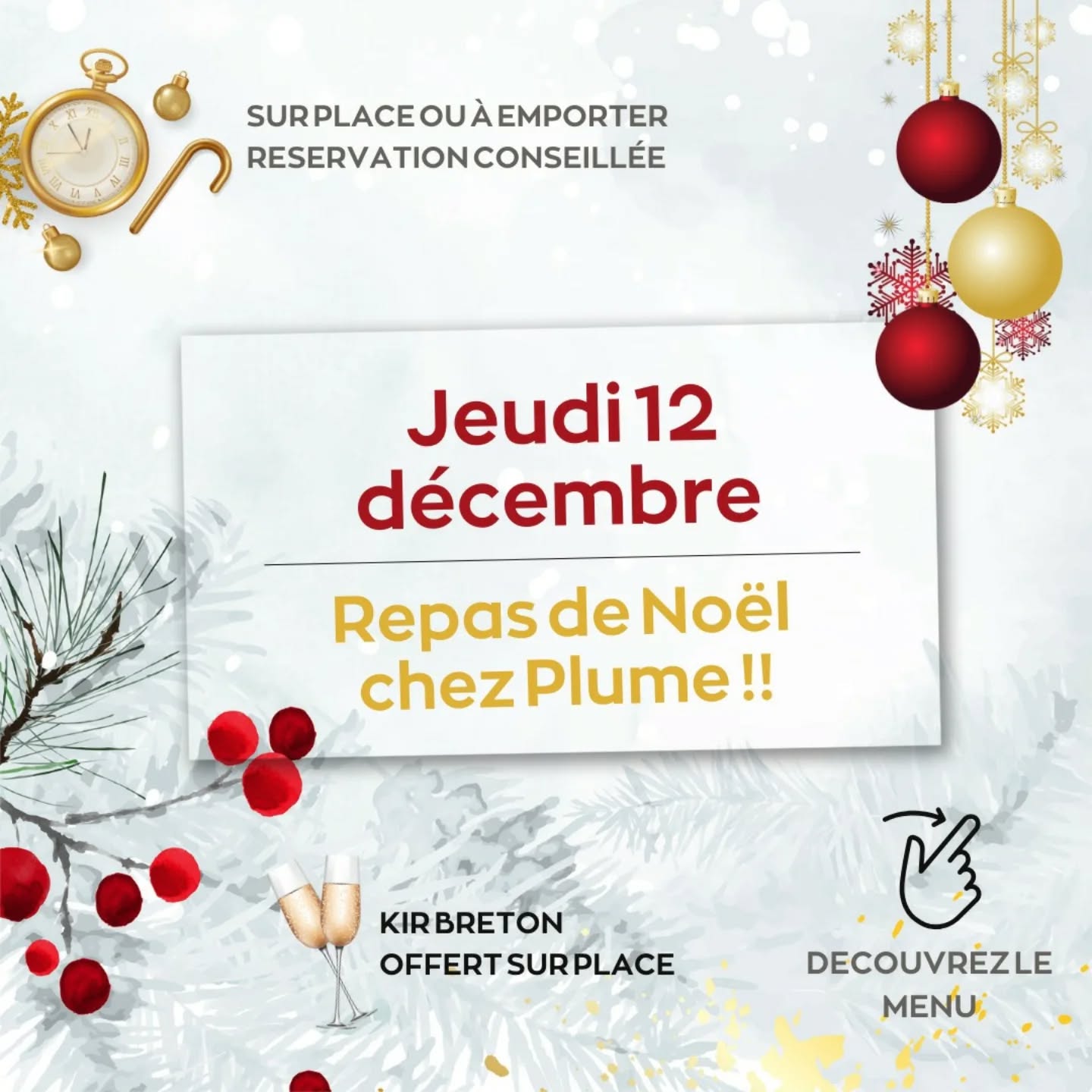 🎄IT'S THAT TIME OF THE YEAR AGAIN
we gather round all our family and friends
we give thanks and good tidings and cheer
It’s that time of the year again
And all I want for christmas is (YOU) for you to be here
Gentle snow fall
I hear your call
Christmas Eve is here
no matter how far
I’ll follow that star
And find you wherever you are
And I’ll hold you in my arms
Venez nombreux !
On peut aussi prendre vos commandes pour de l'emporter 😉
D'ici là...on vous attend 😙
.
.
.
.
.
.
.
.
#repasdenoel #cantine #restaurantdumidi #restaurant #recettesdenoel #surplace
#aemporter #buchedenoel
#veggie #paindepices