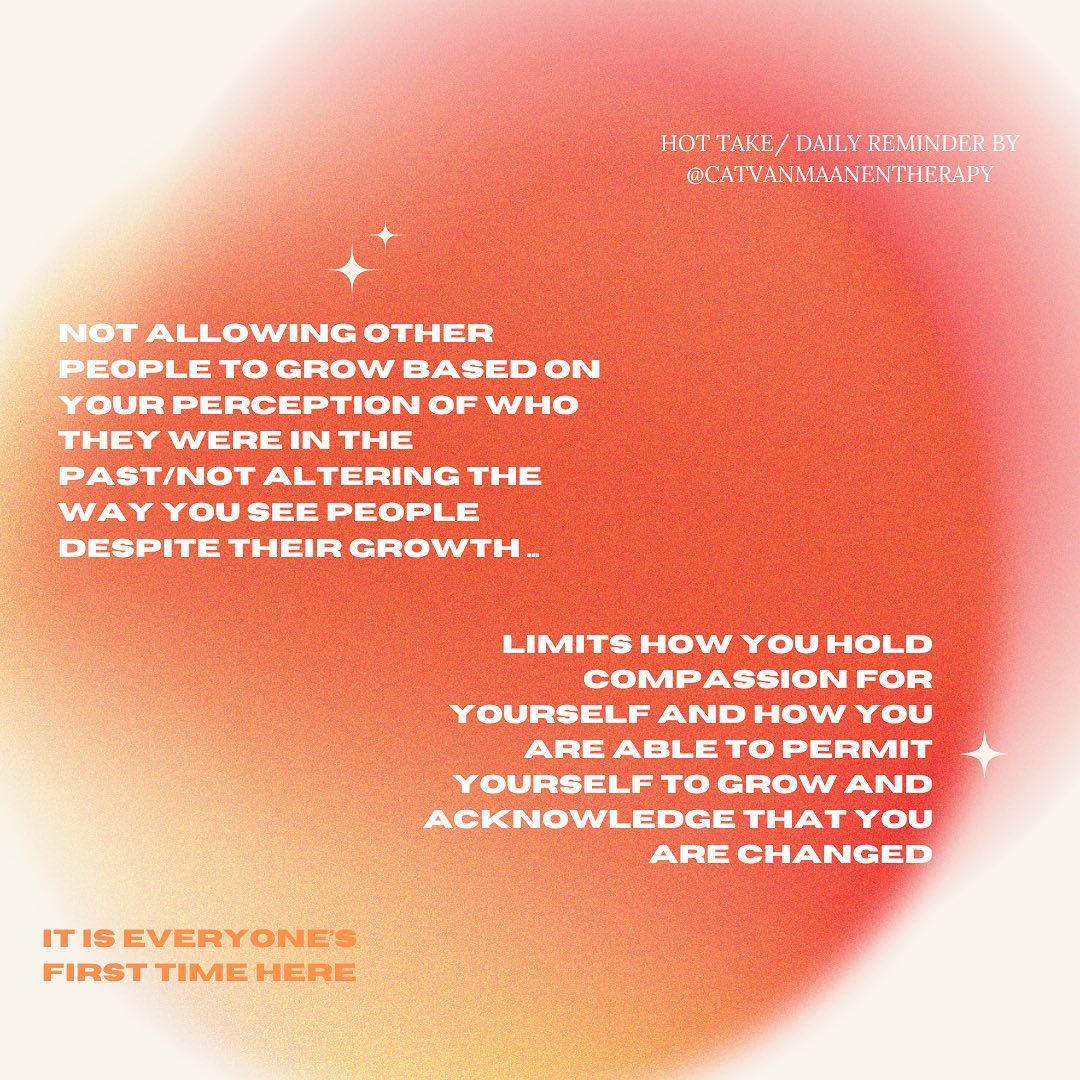 (Take two because the post from a few months ago had typos!)
As humans we are complex and multi-faceted and so we are both innately fallible but also perpetually in states of change and evolution (should we welcome it).
Accountability is important, however one side of behaviour that we tend to speak on less is how little people are willing to allow their perception of others to change. If we have the courage and compassion to witness that someone may no longer be the person we once knew, or the person who acted in such-and-such a way, we allow ourselves the freedom to witness that humility towards ourselves. Besides, if we turned the light onto our own skeletons and behaviours, I’m sure there will be something that brings us a sense of shame, guilt or desire for atonement.
Mistakes are human, we don’t get through life without some scrapes. If you’ve messed up, done wrong, and are looking for a safe space to process and explore how to process it and work on it, then you’re in the right place. Welcome.
#nonjudgement #reminder #mentalhealthawareness #therapistsofinstagram #counsellorsofinstagram #counsellorwoodford #buckhursthill #southwoodford #therapy #therapyquote #counsellor #forgiveness #growth #therapyholborn #therapyeastlondon #therapychancerylane #therapyfarringdon #therapylondon