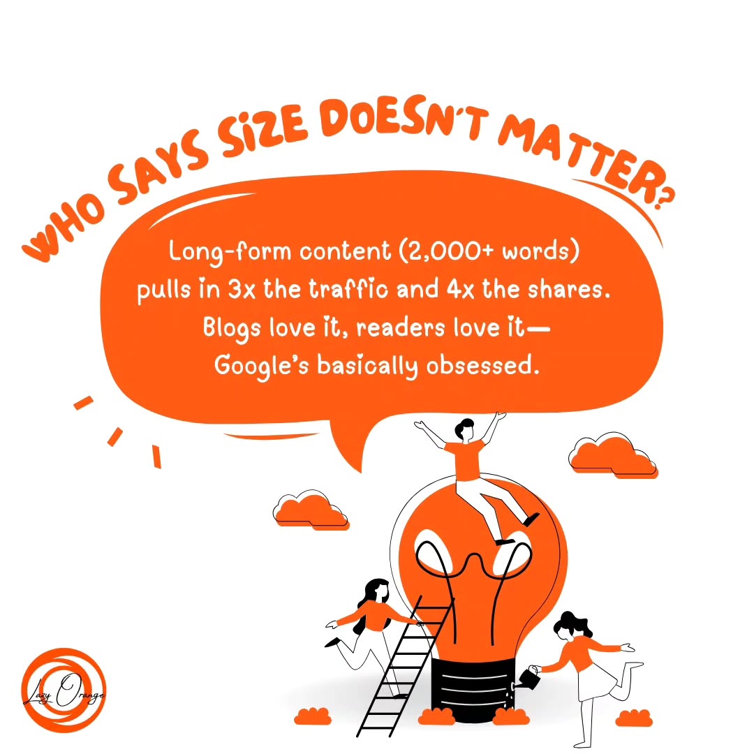 📖 Long reads = BIG rewards! 💥 2,000+ words = 3x the traffic + 4x the shares. Turns out, size really does matter in the content world.😉
.
.
.
#ContentThatClicks #BlogGoals #LongFormMagic